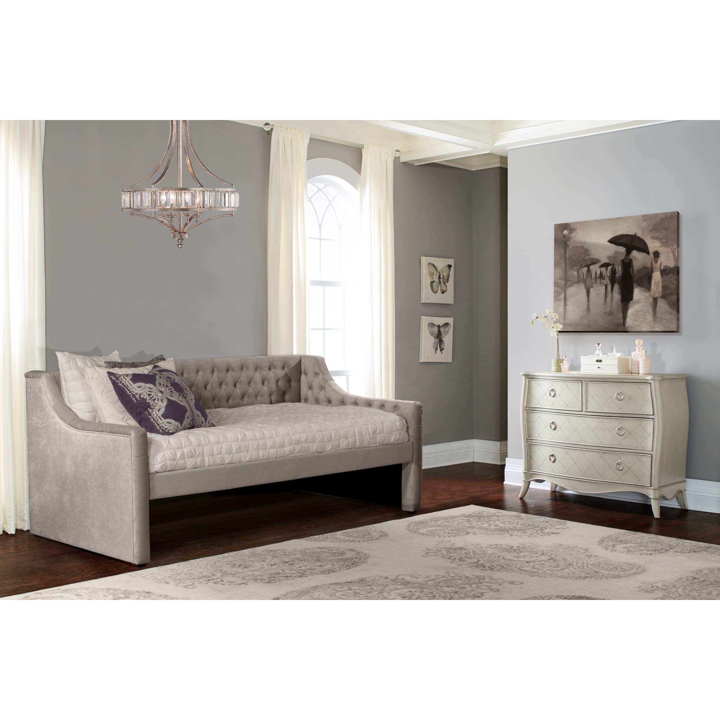 Hillsdale, Jaylen Upholstered Twin Daybed, Silver Gray