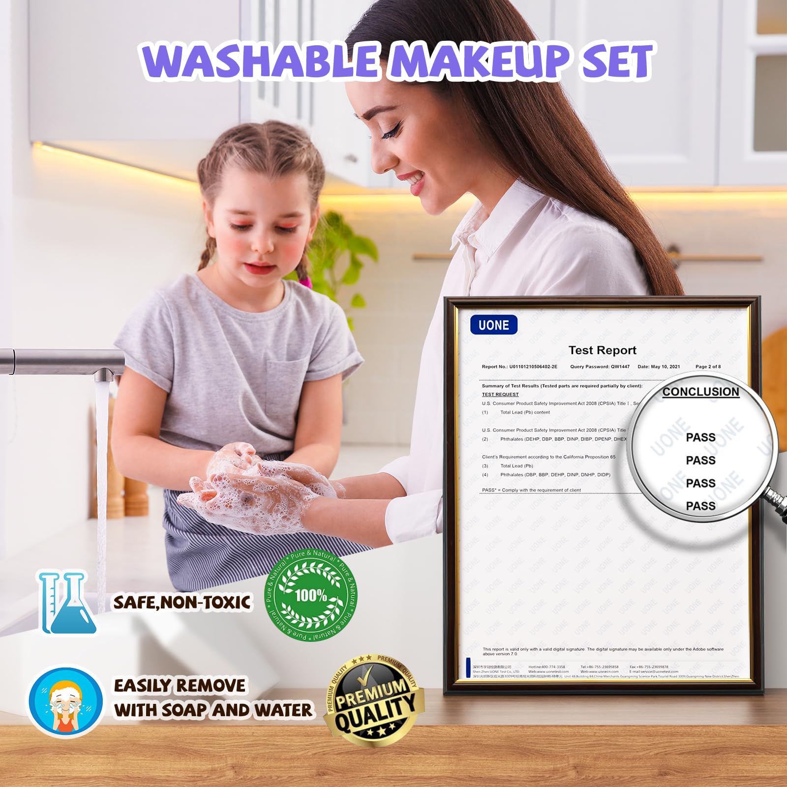 Kids Makeup Kit for Girl - 66pcs Real Makeup for Kids Girls Toys, Washable Girls Makeup Kit, Non Toxic Kids Makeup Brithday for Girls Toddlers 3 4 5 6 7 8 9 10 12 Year Old