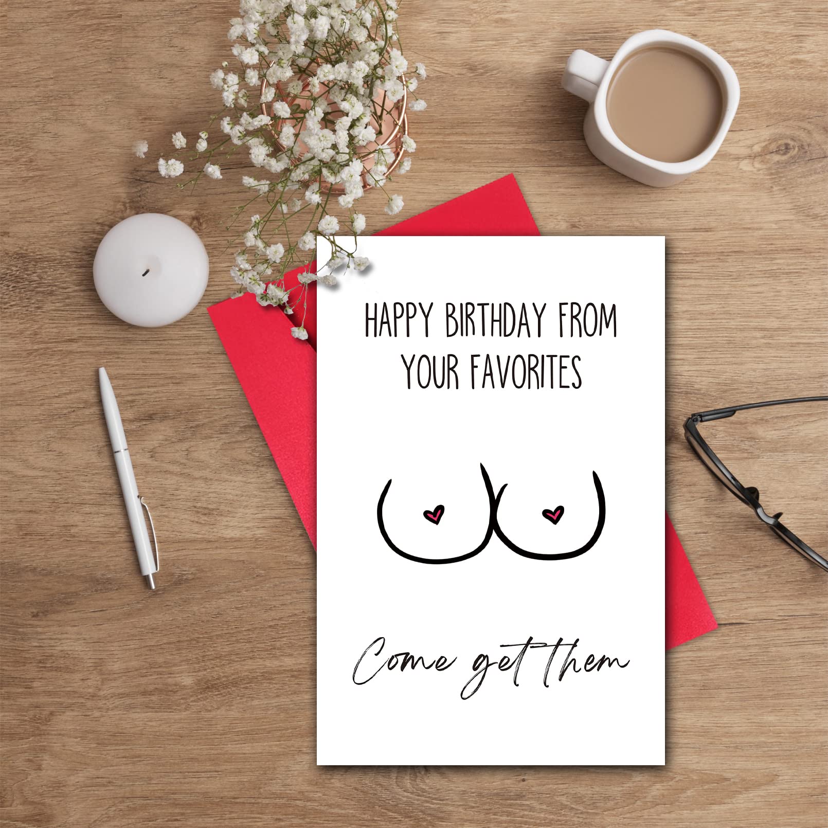 GYYsweetus Funny Husband Birthday Card, Sexy Birthday Gift, Rude Bday Card for Boyfriend, Humorous Birthday Card from Wife Girlfriend (Come Get Them)