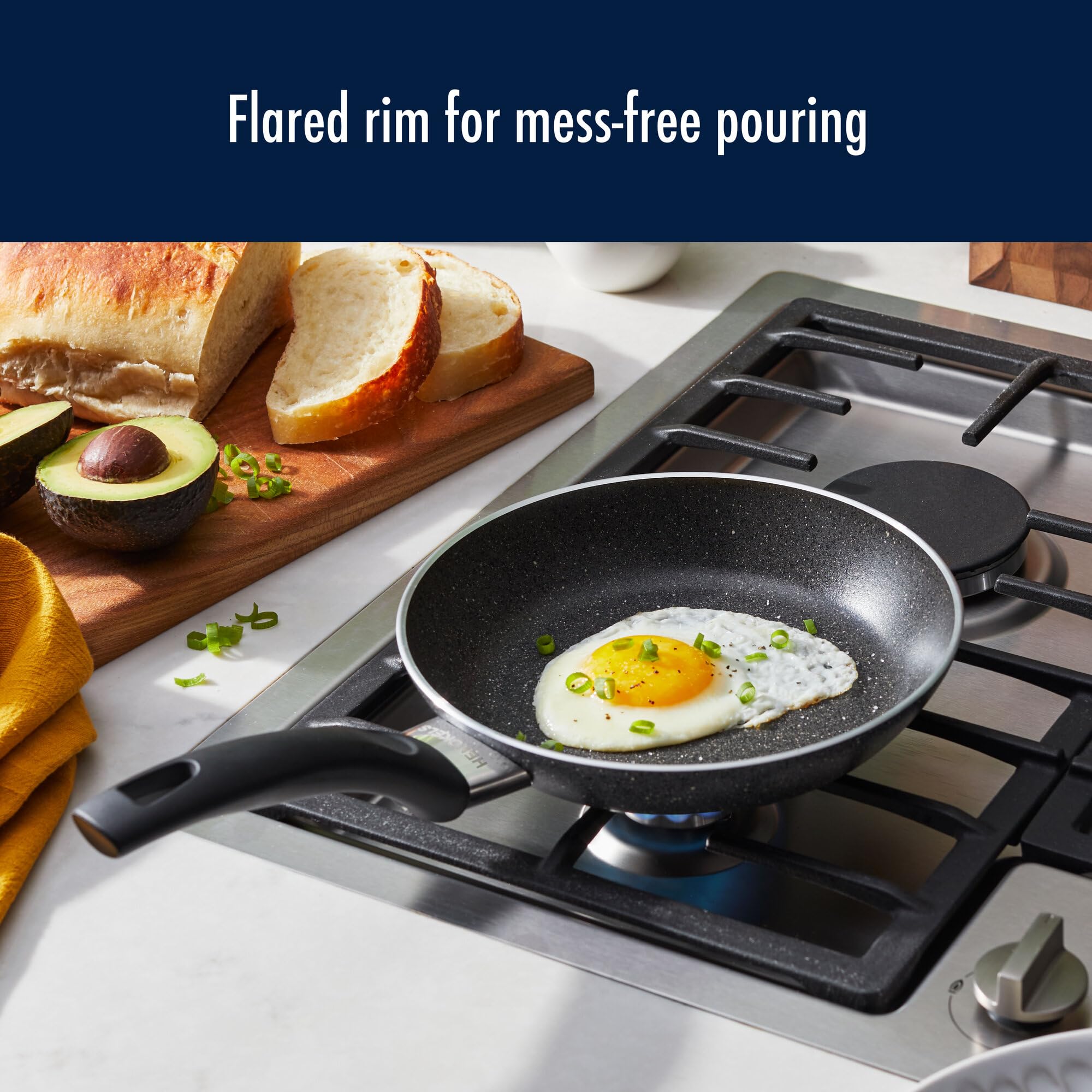 Henckels Everlift 2-Piece Granitium Nonstick Frying Pan Set, 8-inch and 10-inch frying pan, Made in Italy, durable 3-layer granite-hued nonstick coating from recycled materials, Oven safe to 400°F