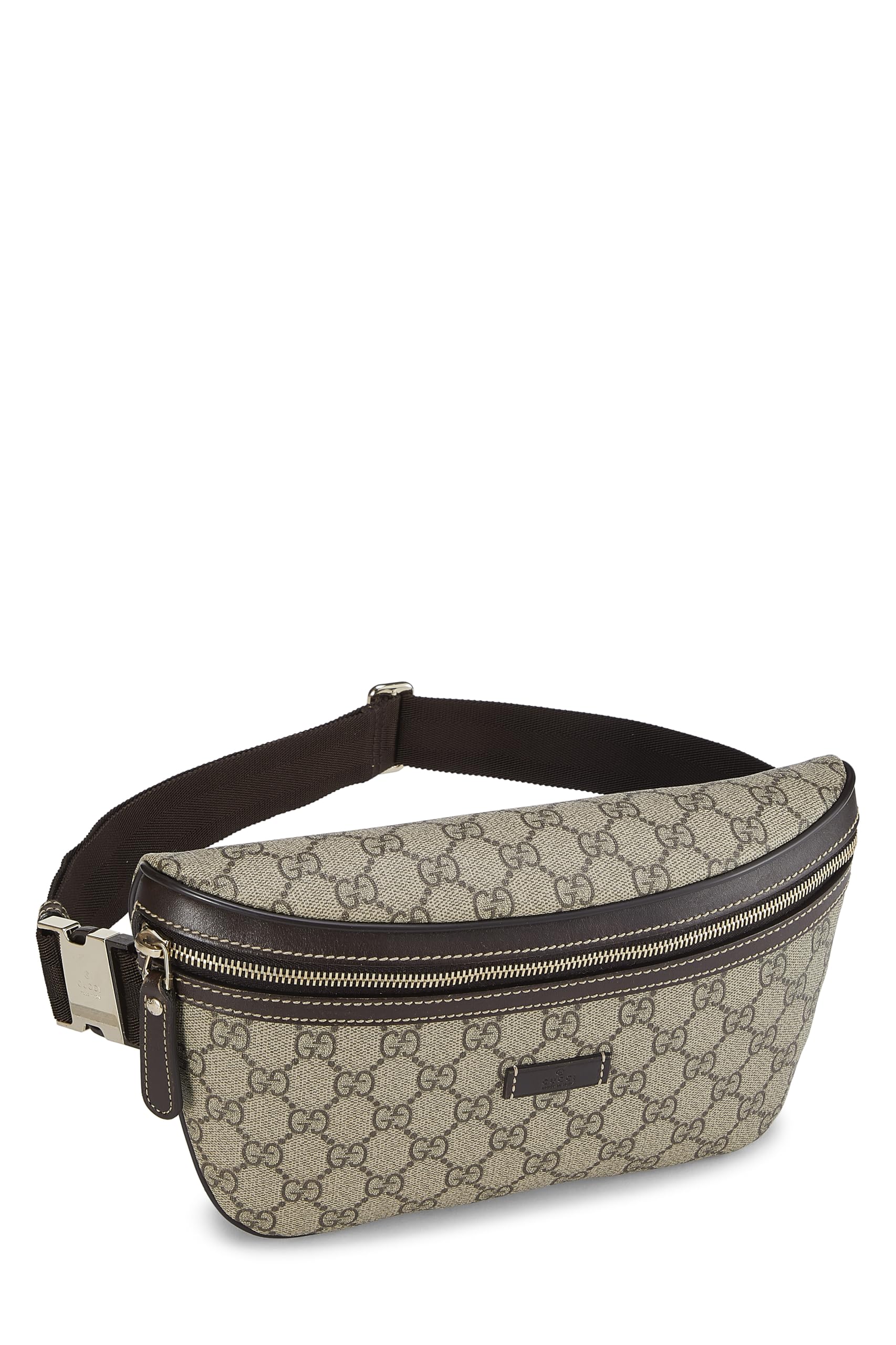 Gucci, Pre-Loved Original GG Supreme Canvas Waist Pouch, Brown