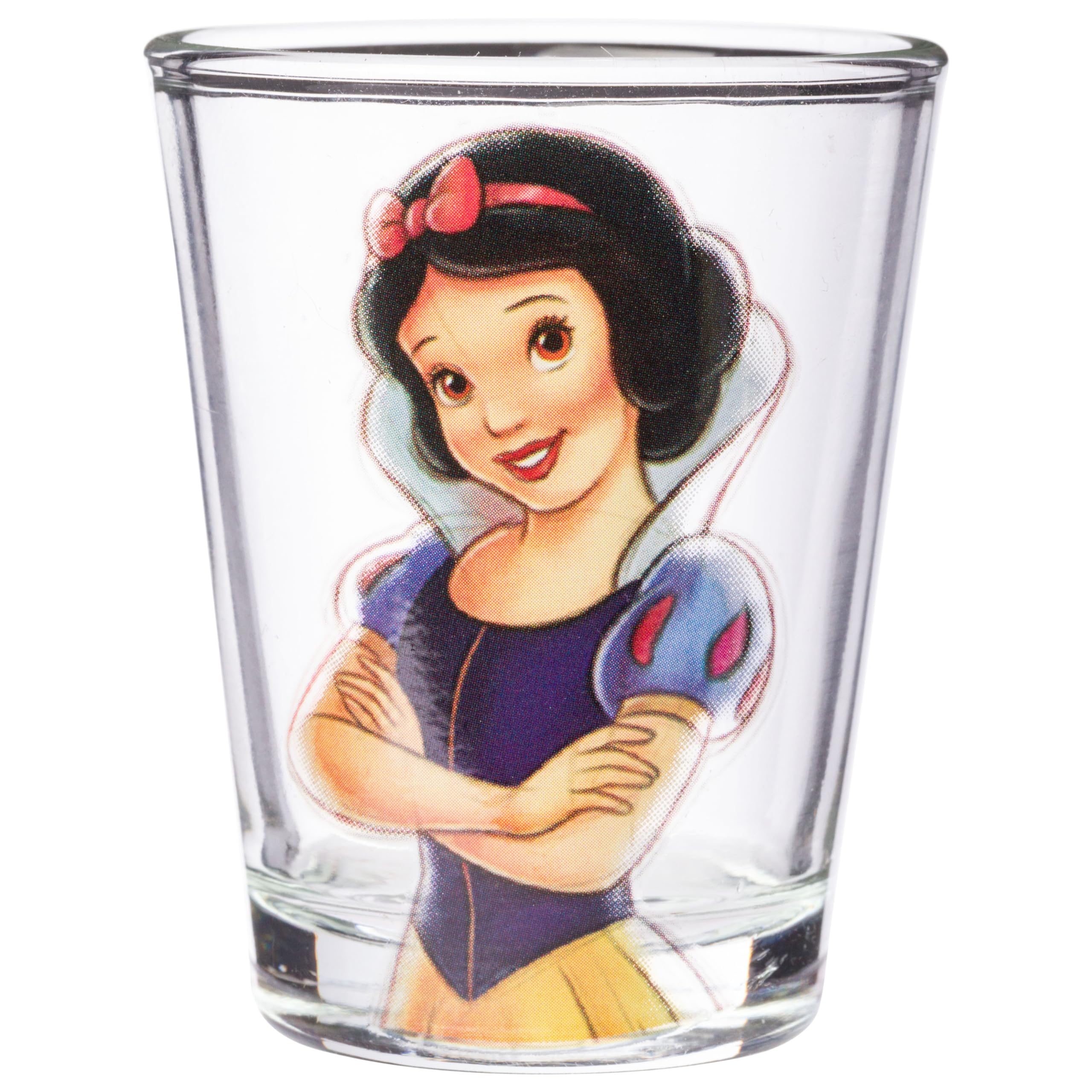 Silver Buffalo Disney Princess Vintage Sketch Mini Glasses 4 Pack Featuring Cinderella, Elsa, Snow White, and Jasmine, 1.5 Ounces