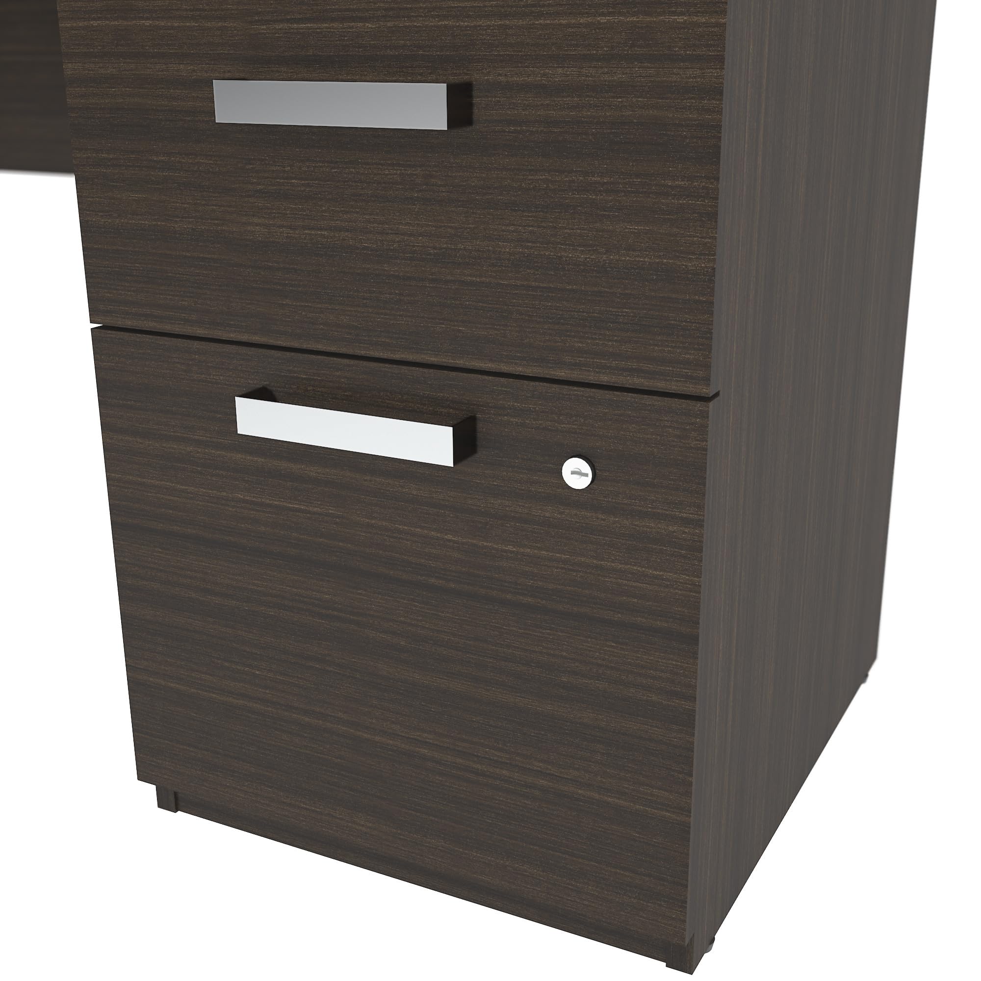 Bestar, Ridgeley Collection, 3-Piece Set Including a U-Shaped Desk with Hutch, a Lateral File Cabinet, and a Bookcase