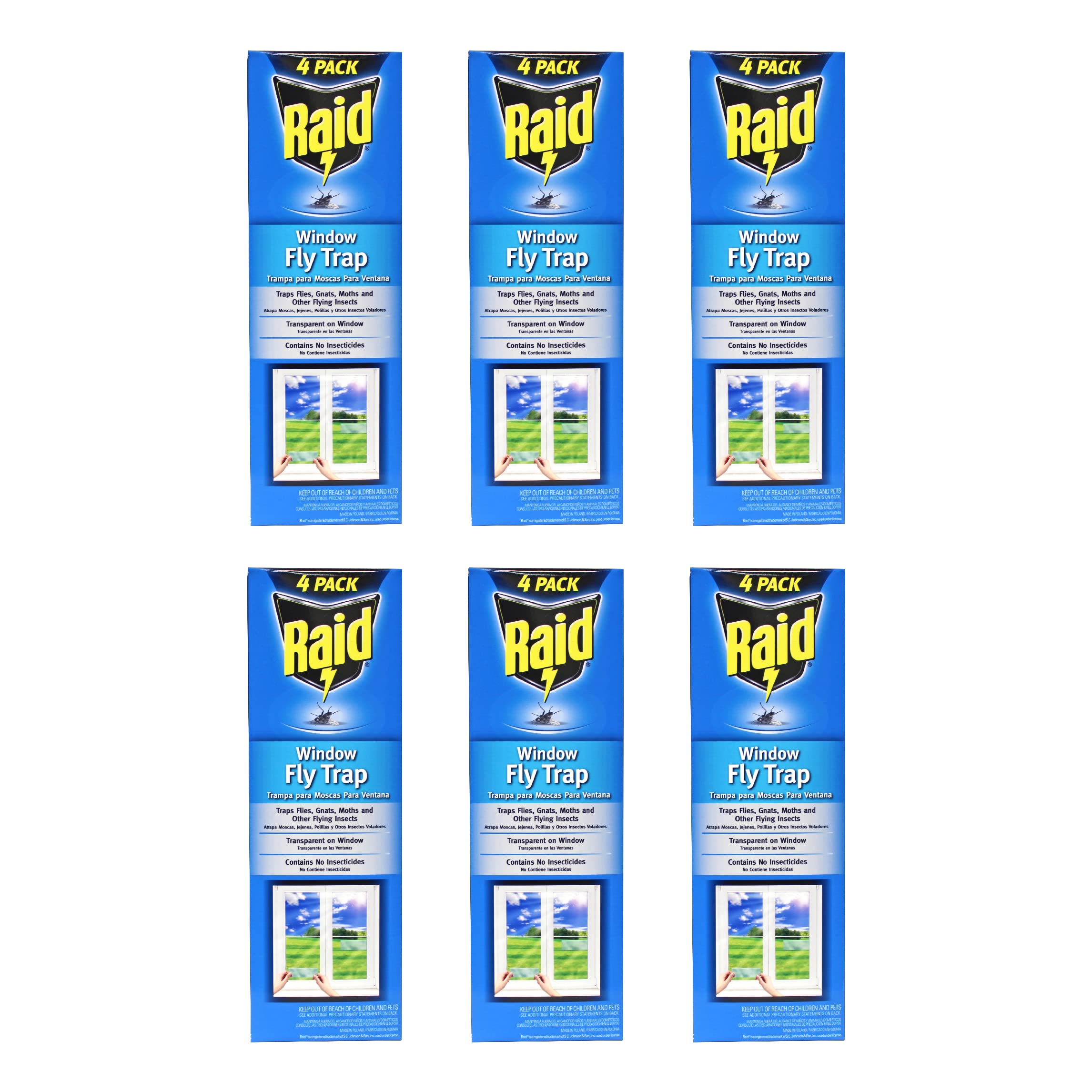 Raid Window Fly Trap, 4 Count (Pack of 6)