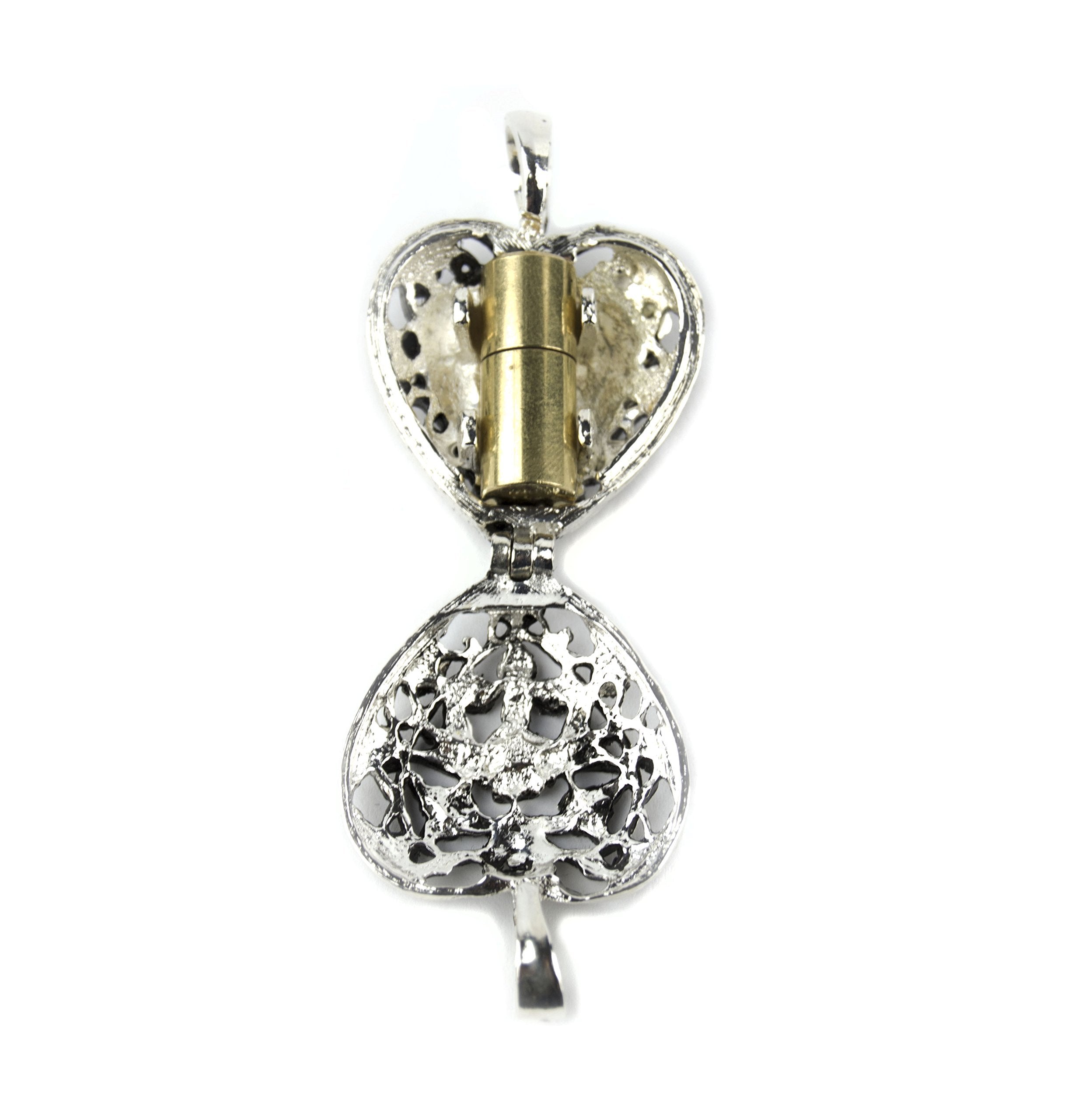 Always in My Heart Memorial Urn Locket-Filigree Pewter Tone,Silver