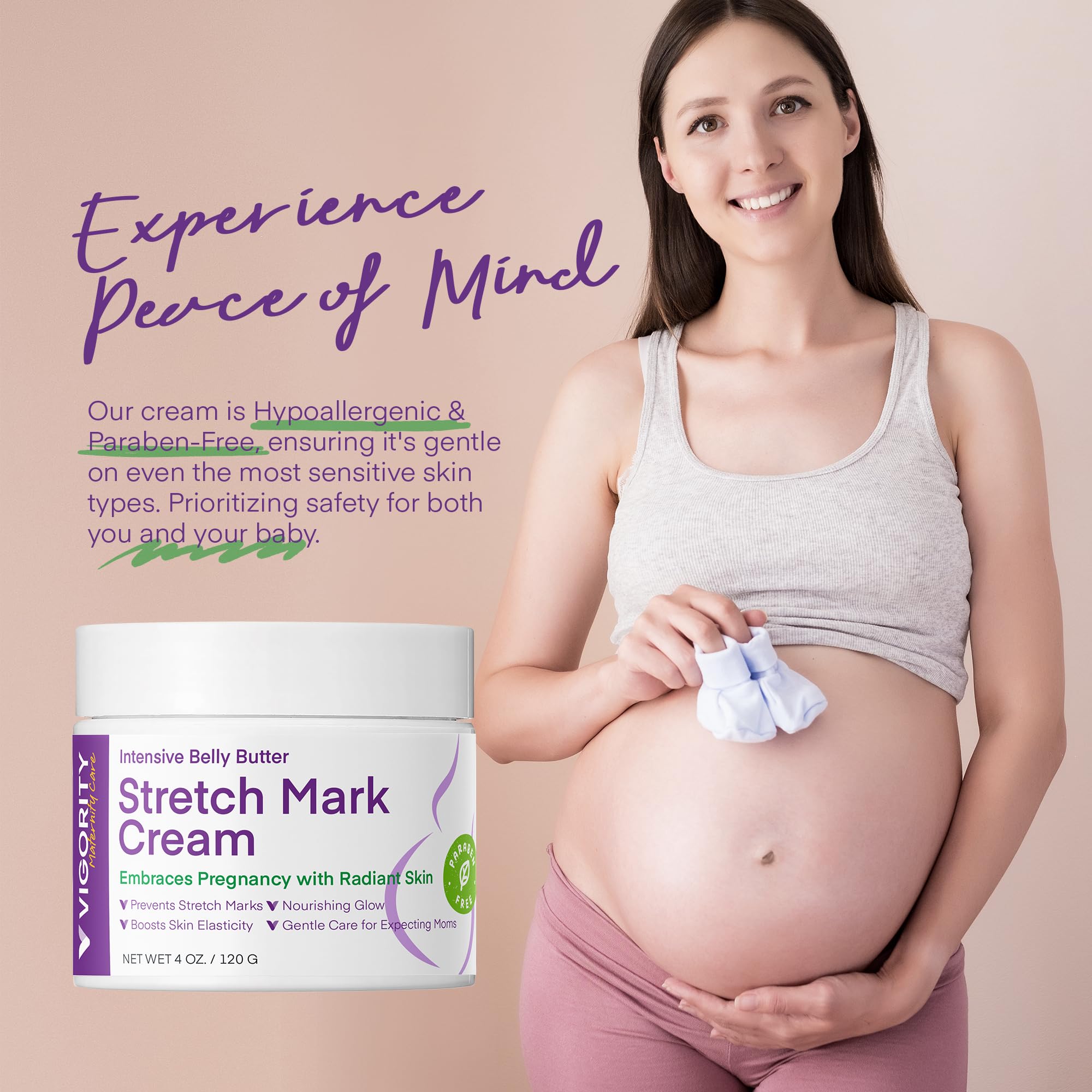 Stretch Mark Cream for Pregnancy: Stretch Mark Treatment - Belly Butter For Pregnant Women - Massage Lotion To Prevent And Repair Maternity Stretch Marks Scar - 4 Oz