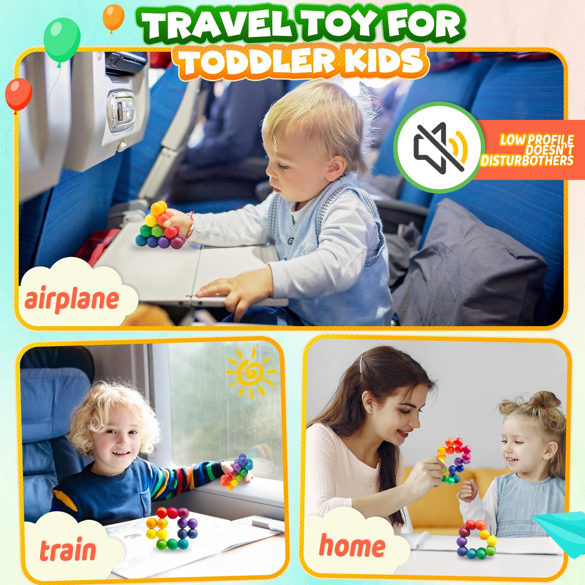 Sensory Autism Balls Toy for Toddler Kids, Easter Basket Stuffers gift chool Fidget Classroom Autistic Calm Down Treasure Box Airplane Travel For Age 3-5 5-7 3-4 4-8 Dementia Activities Valentines Day