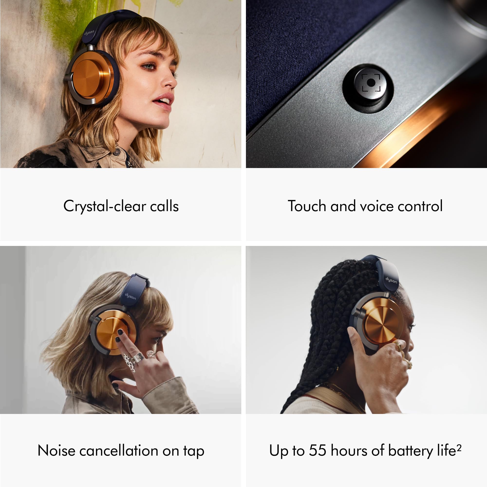 Dyson OnTrac™ Over Ear Wireless Headphones - Active Noise Cancelling, Up to 55 Hours Battery Life(2), Customizable, Transparency Mode - CNC Aluminum