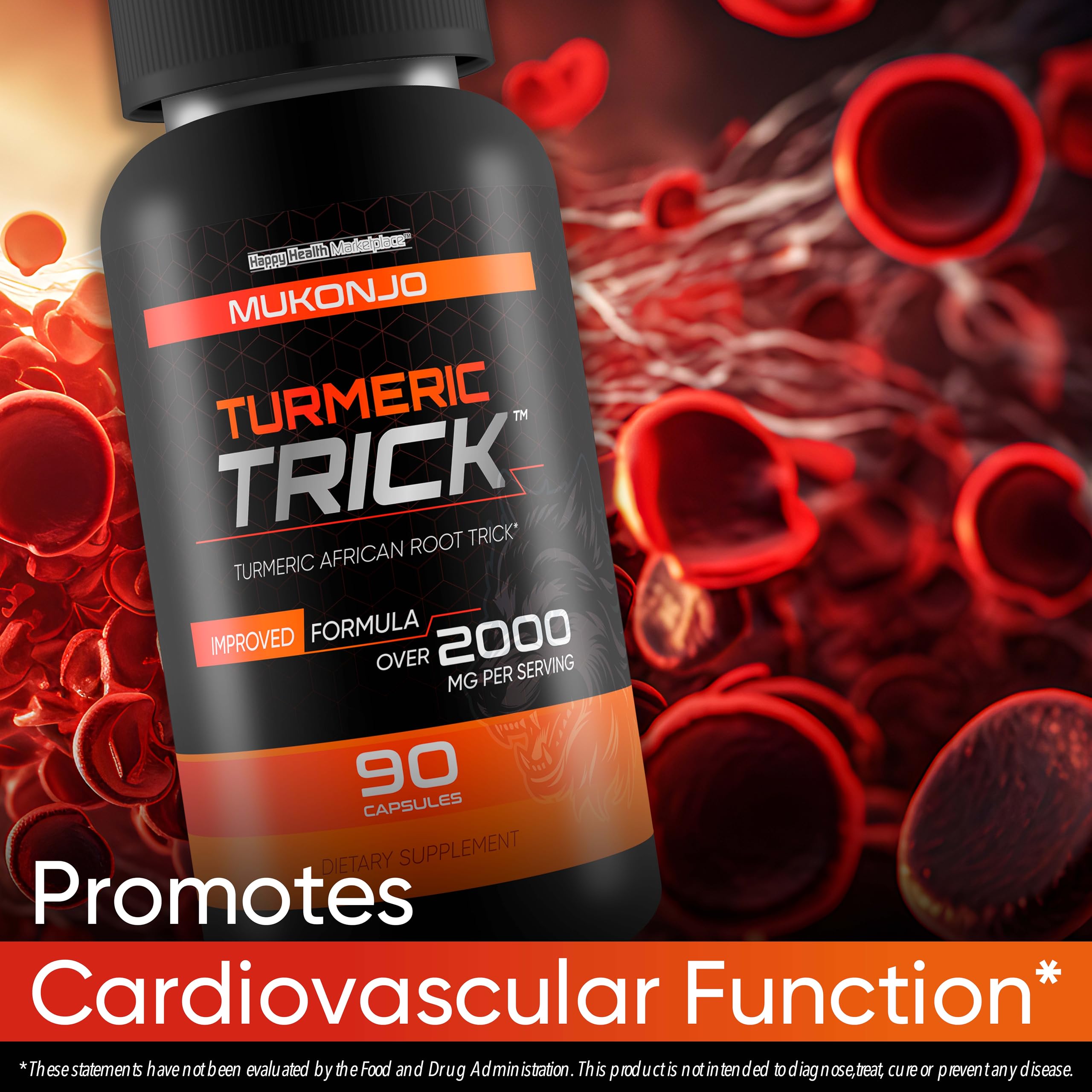 Mukonjo Turmeric Trick - with Vitamin D and Zinc for Men - Our Best Turmeric Curcumin Supplement for Men - Enriched with Black Pepper - Turmeric African Root Trick - Mens Health Vitamin D