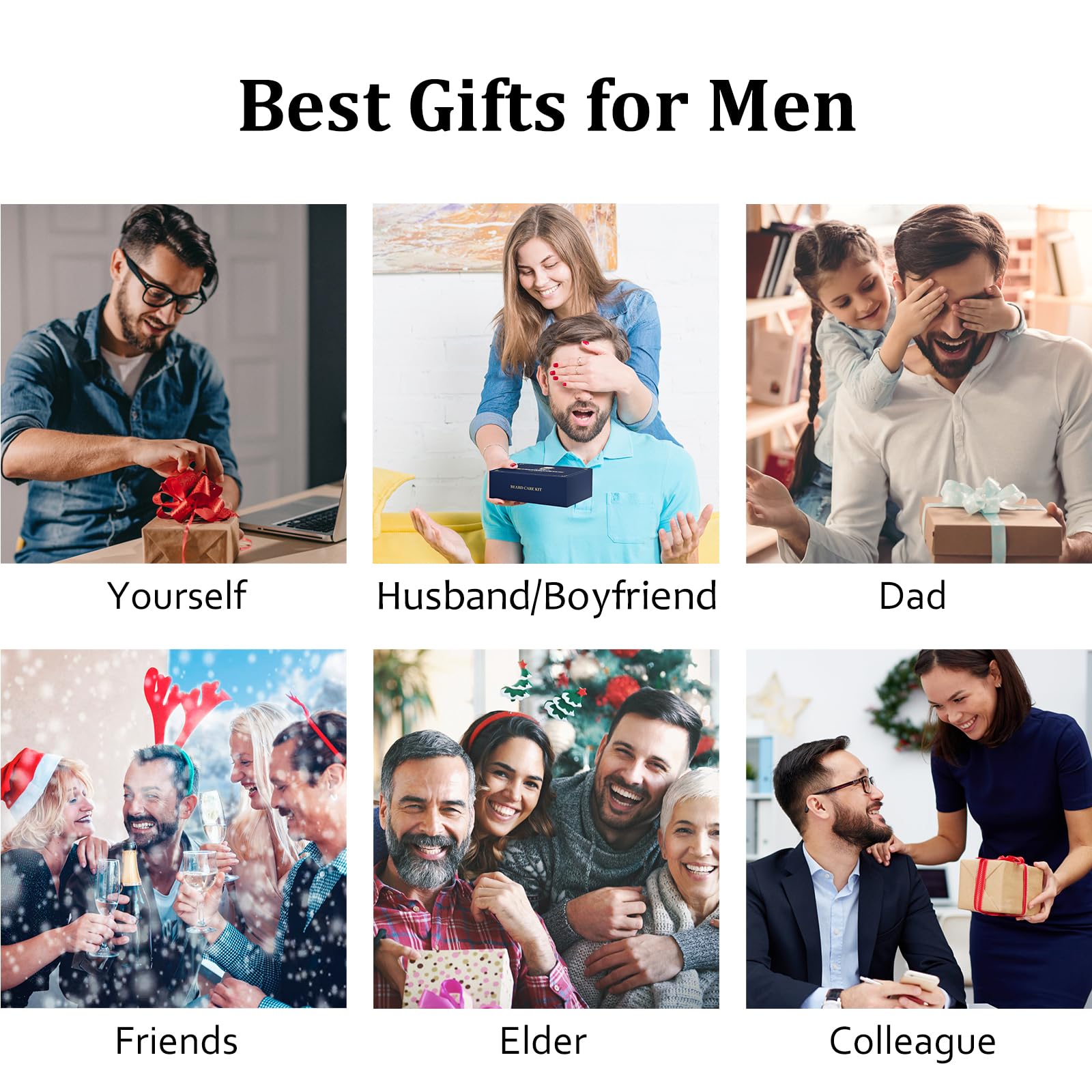 Stocking Stuffers for Men, Beard Kit for Winter Self-Care, Ideal for Men's Daily Grooming Routine, Birthday & Christmas Gifts for Men, Stocking Stuffers for Adult, Him, Husband, Boyfriend, Son, Dad