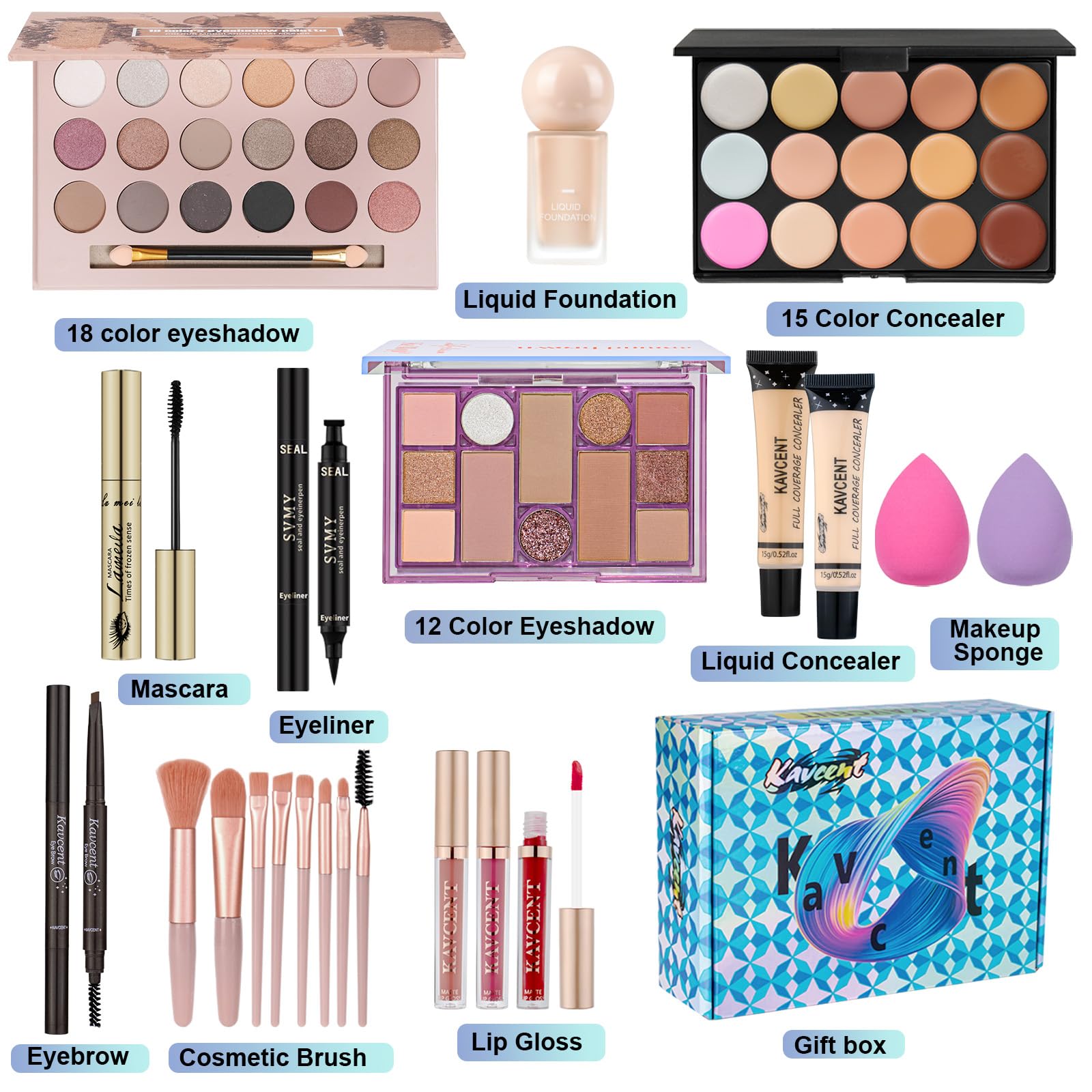 Makeup Kit for Women Full Kit Makeup Kits for Teens Teenager Makeup Gift Set for Teens Women Eyeshadow FoundationTeen Makeup Kit Makeup Sets