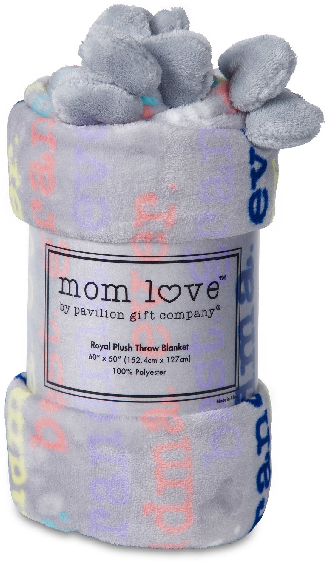 Pavilion Gift Company Lacrosse Mom-60" x 50" Royal Plush Blanket, Navy Blue, Multicolor