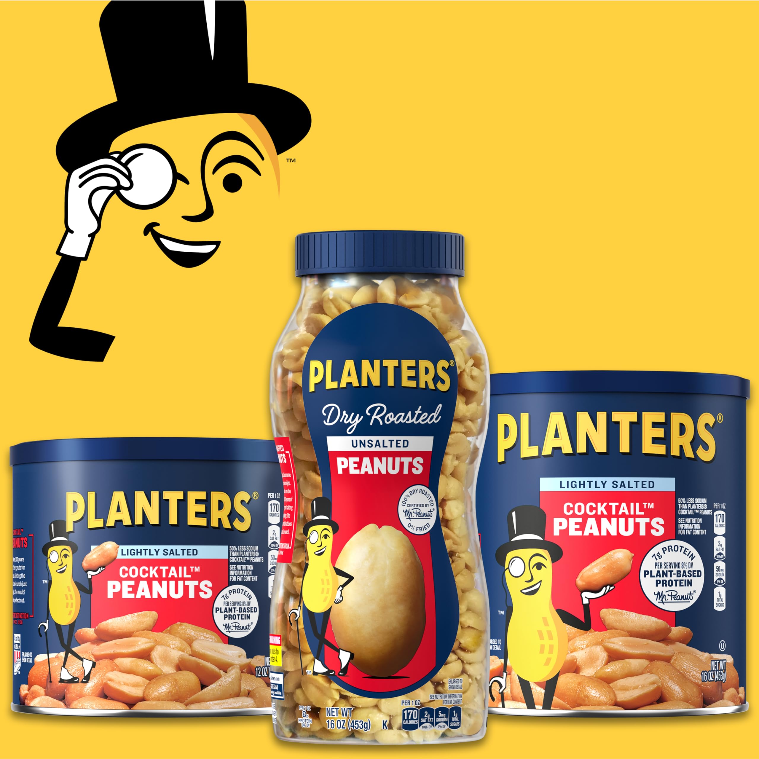 Planters Unsalted Dry Roasted Peanuts, 35 Ounce