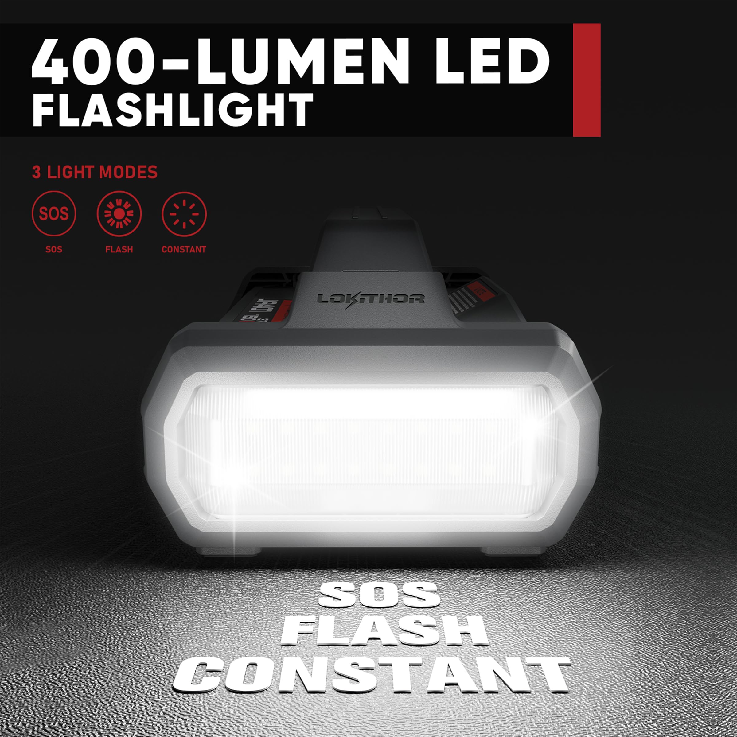 LOKITHOR JA401 3750A Jump Starter with Air Compressor, 60W Two-Way Fast Charing, 12V Lithium Battery Starter with 150PSI Auto-Shutoff Tire Inflator, Booster Pack for 10.0L Gas or 8.0L Diesel Engines