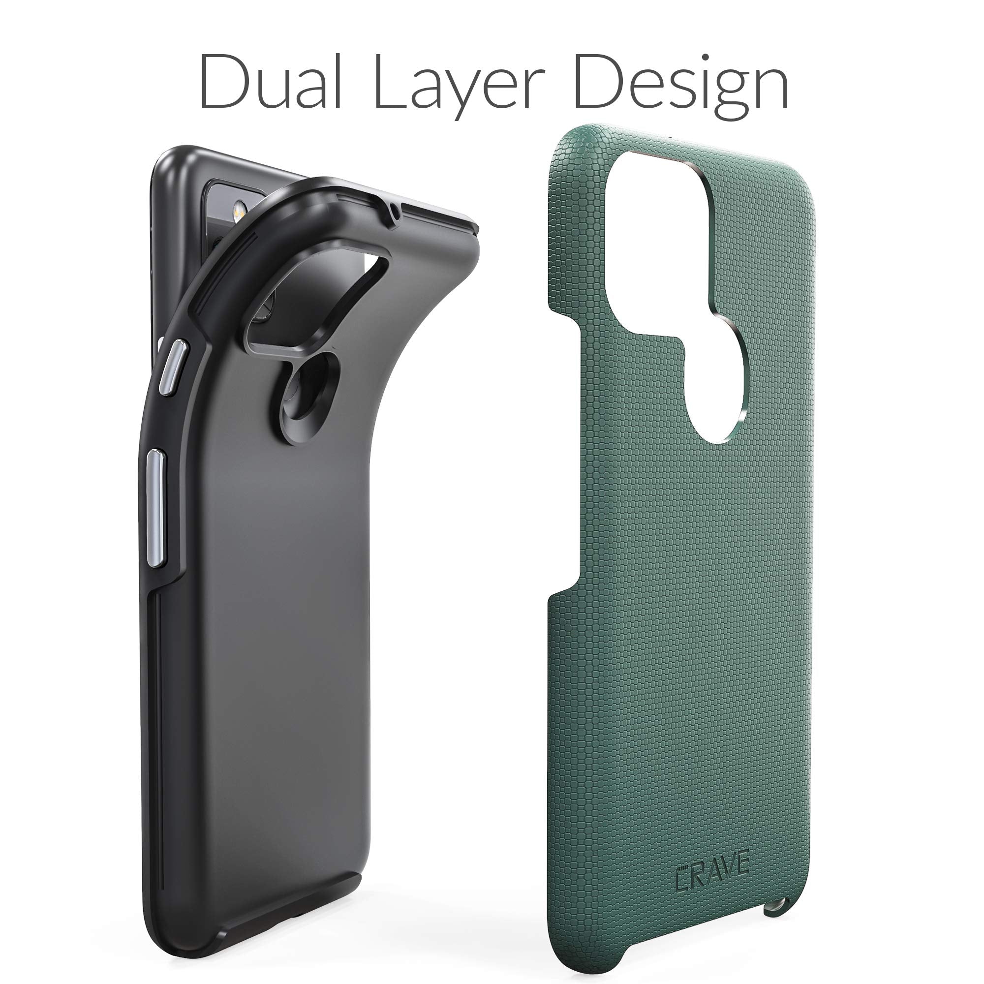 Crave Pixel 5 Case, Dual Guard Protection Series Case for Google Pixel 5 - Forest Green