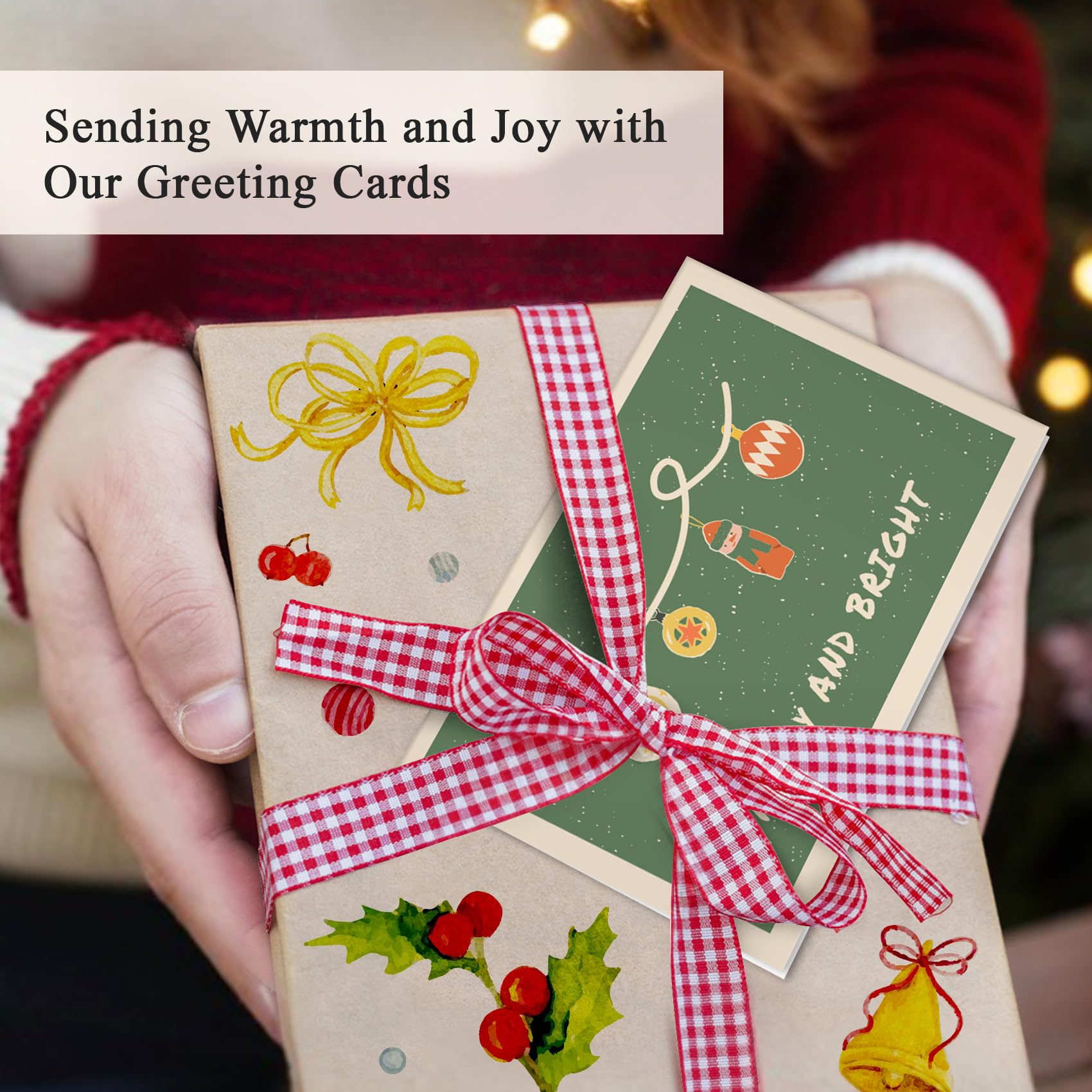 Taja Christmas Cards Set of 24 with Vintage Designs, Christmas Cards with Envelopes, Stickers & Storage Box, Assorted Christmas Cards Bulk, Perfect to Send Warm Holiday Wishes to Friends and Family