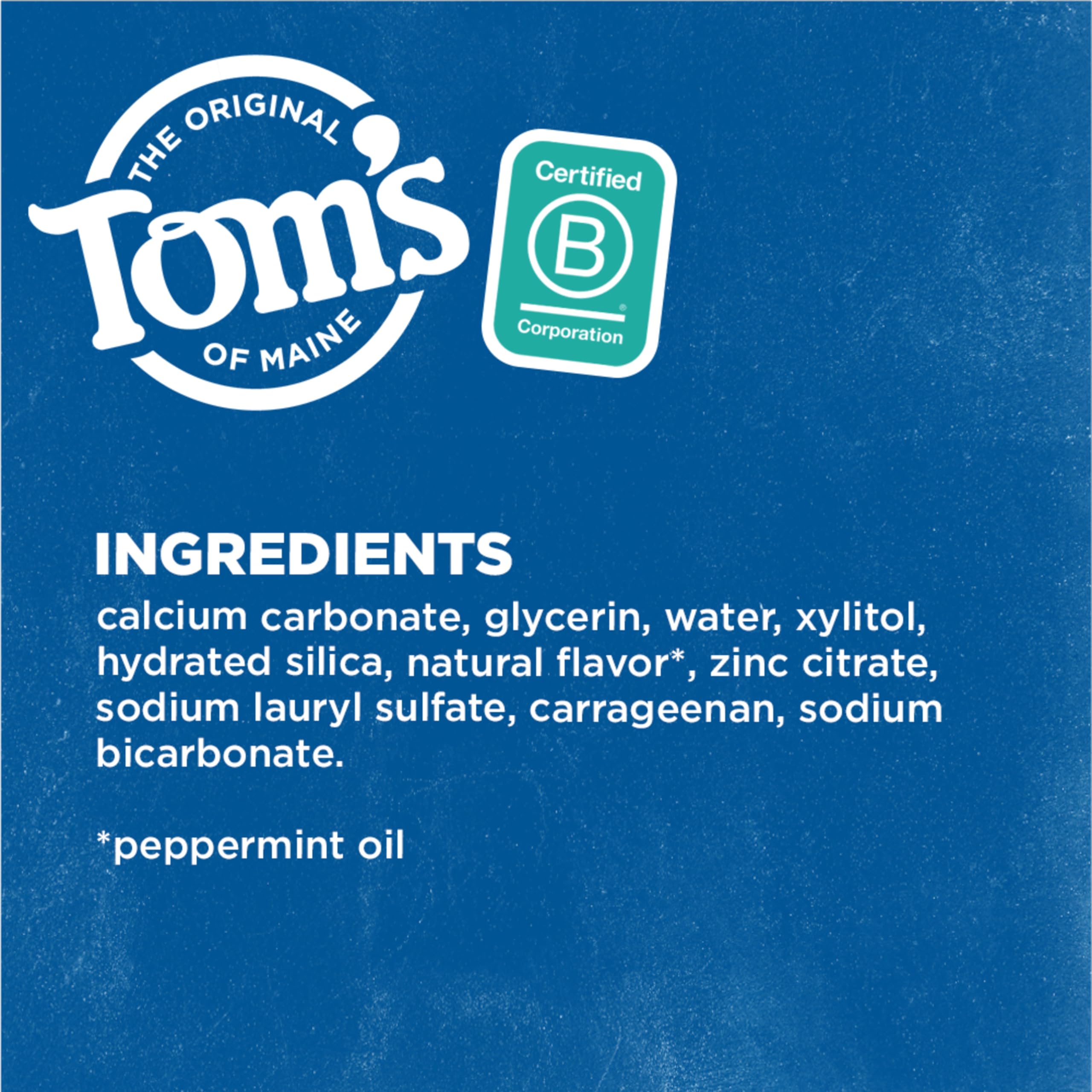 Tom's of Maine Fluoride-Free Antiplaque & Whitening Natural Toothpaste, Peppermint, 5.5 oz. (Pack of 2)