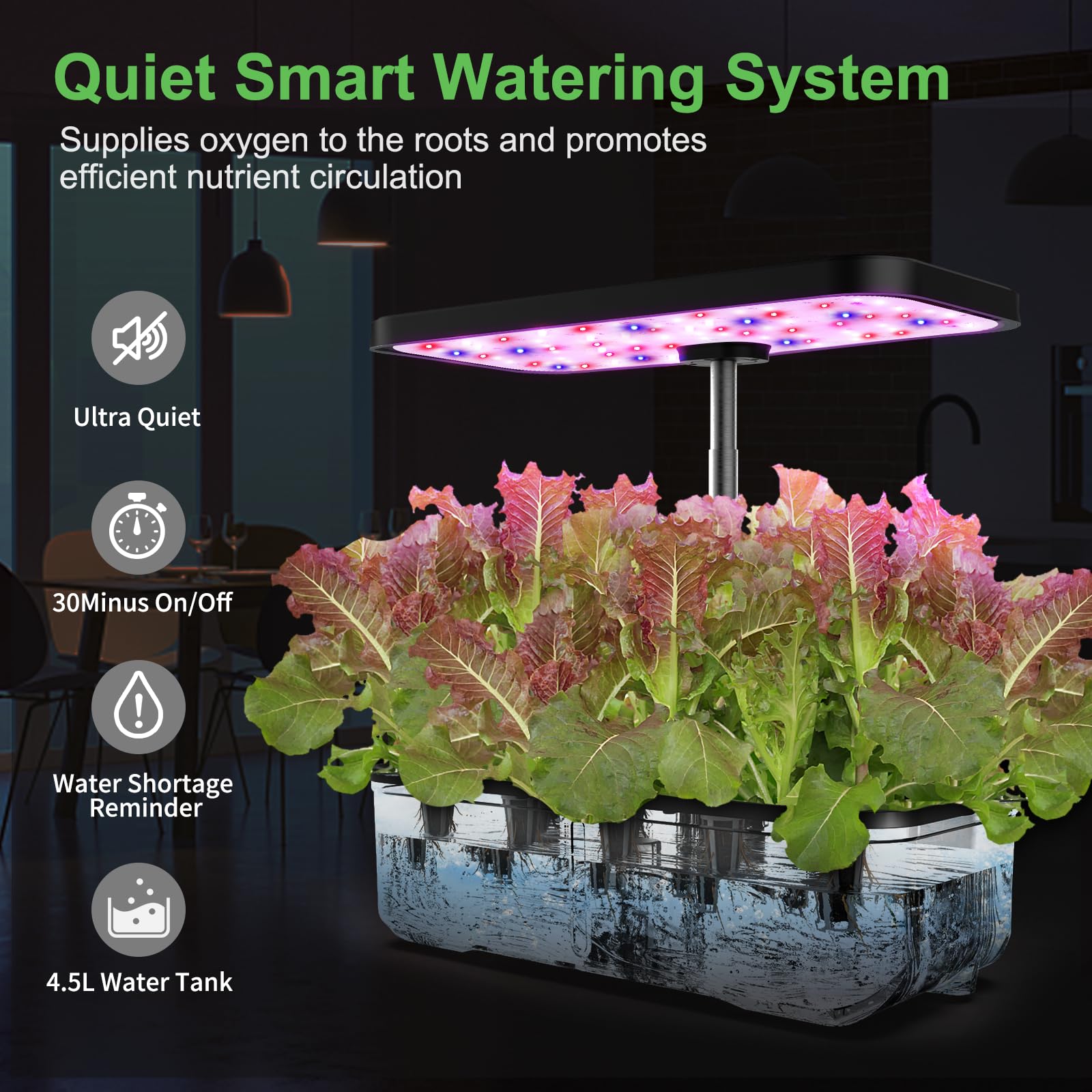 Indoor Garden Hydroponics Growing System, DUESI Upgrade 12 Pods Gardening Plant Germination Herb Kit with LED Grow Light, Hydrophonic Planter Grower Harvest Vegetable Lettuce for Hydroponic Gardeners