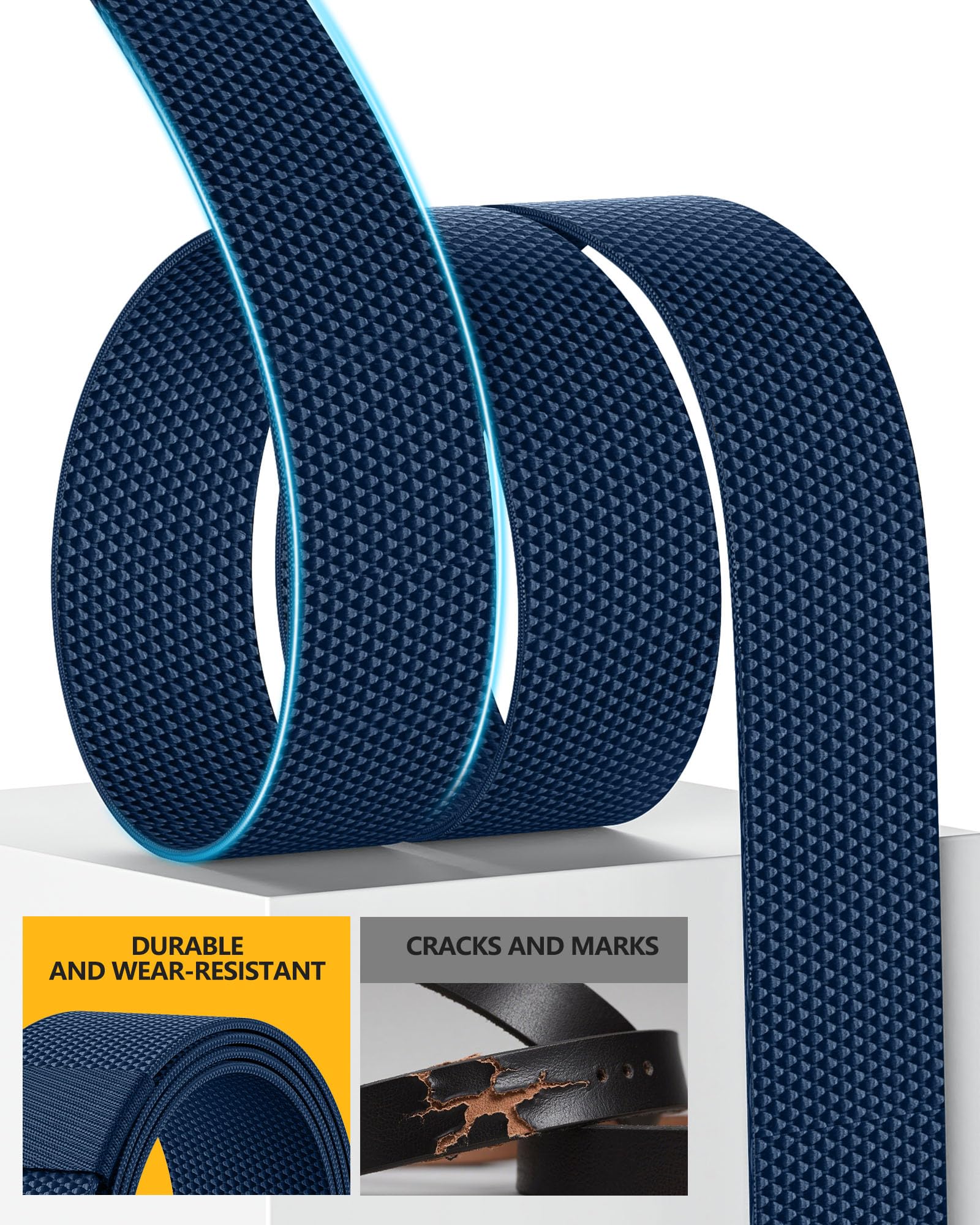 morsisho 1 Pack Black Portable Waist Fan and 1 Pack Dark Blue Tactical Nylon Belt