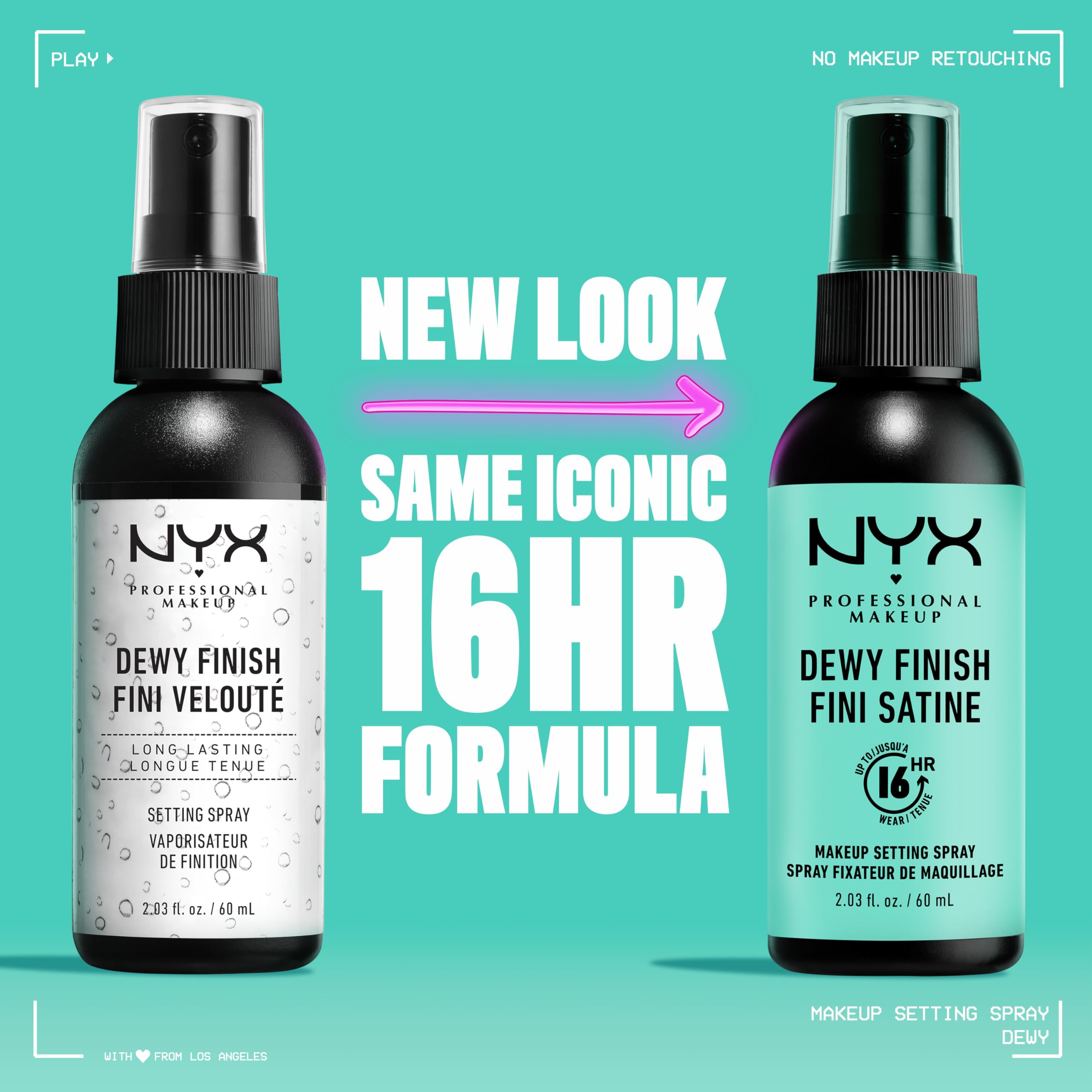 NYX PROFESSIONAL MAKEUP Makeup Setting Spray - Dewy Finish, Long-Lasting Vegan Formula (Packaging May Vary)