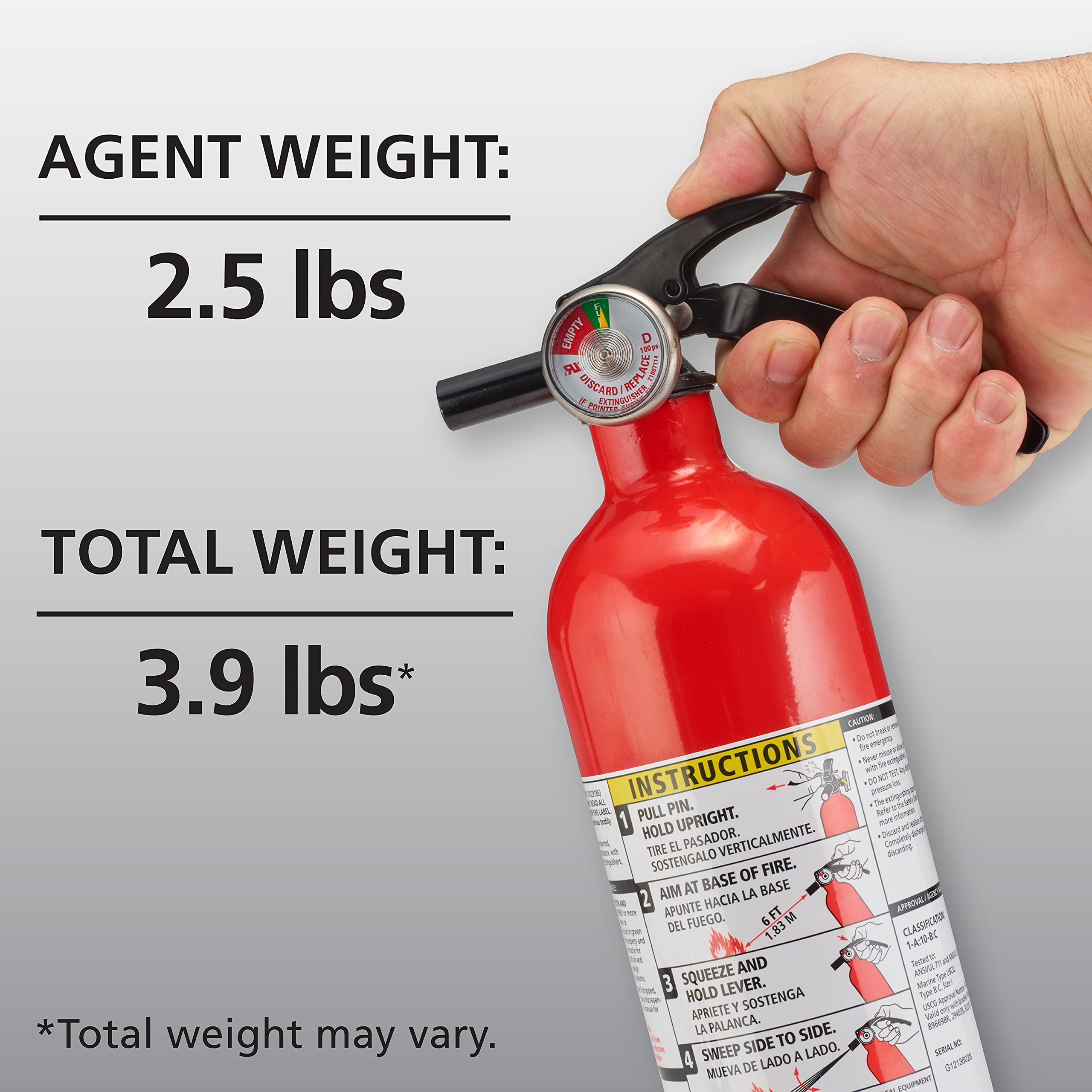 Kidde Fire Extinguisher for Home, 1-A:10-B:C, Dry Chemical Extinguisher, Red, Mounting Bracket Included, 4 Pack