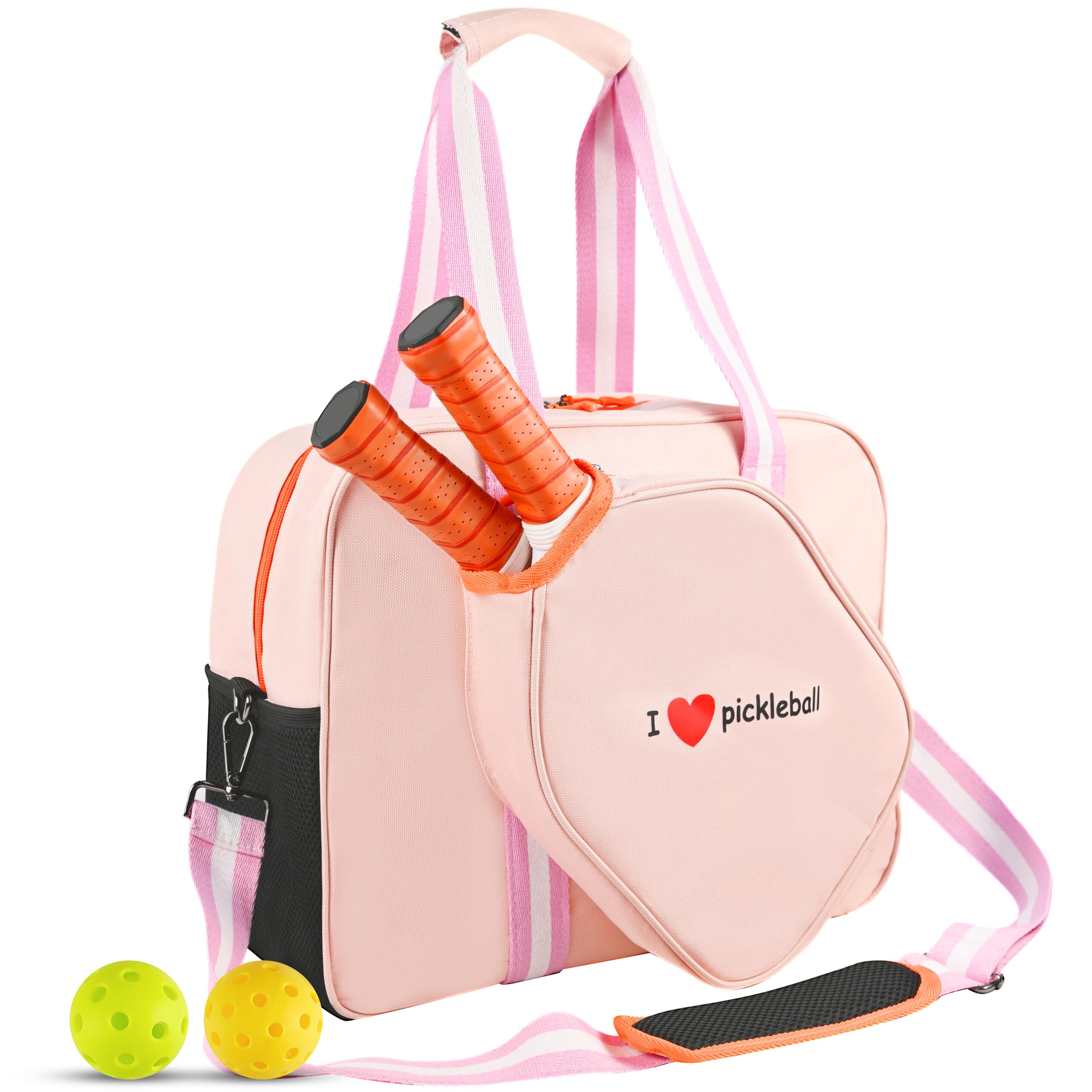 suyousu Pickleball Bag for Women Men, pickleball tote bag with Fence Hook,crossbody pickle ball bags unisex with Water Bottle Holder, paddle sling bag for 4, pickleball bags for ladies