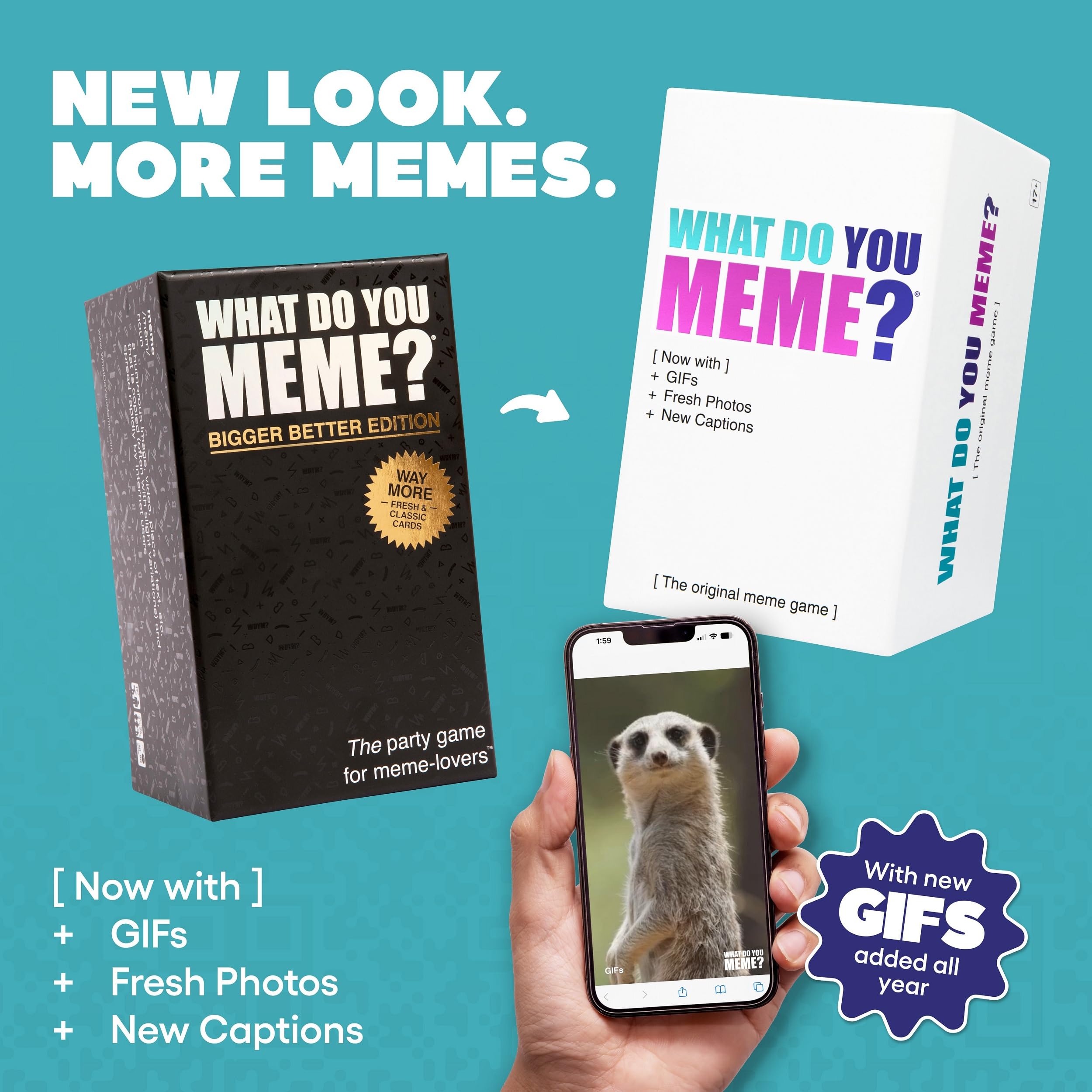 WHAT DO YOU MEME? Core Game (New Edition) Now Including GIF's by Relatable, The Essential Party Game for Meme Lovers Now with Refreshed Content, Great for Adult Games for Game Night