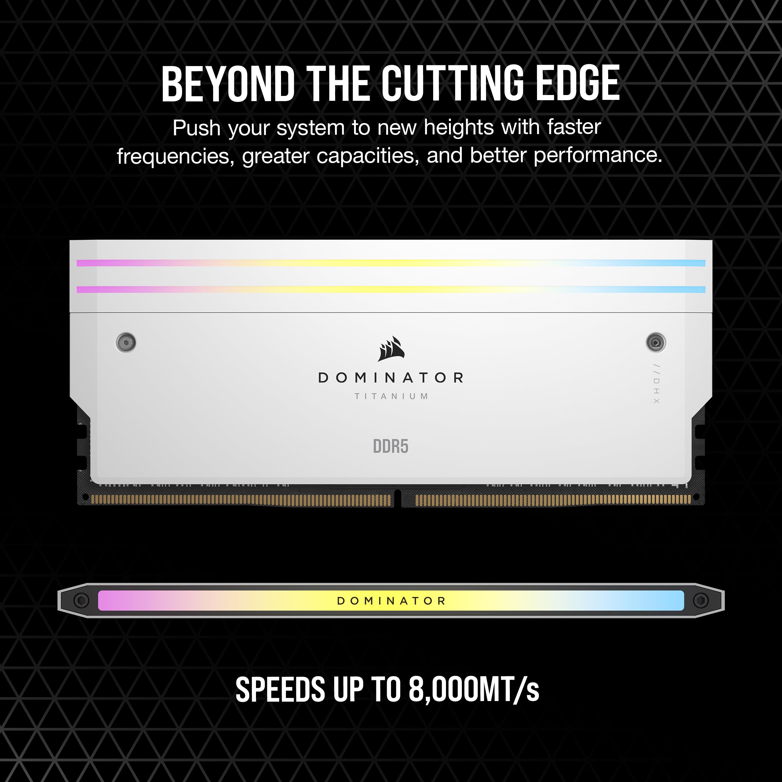 CORSAIR Dominator Titanium RGB DDR5 RAM 96GB (2x48GB) DDR5 6600MHz CL32 Intel XMP iCUE Compatible Computer Memory - White (CMP96GX5M2B6600C32W)