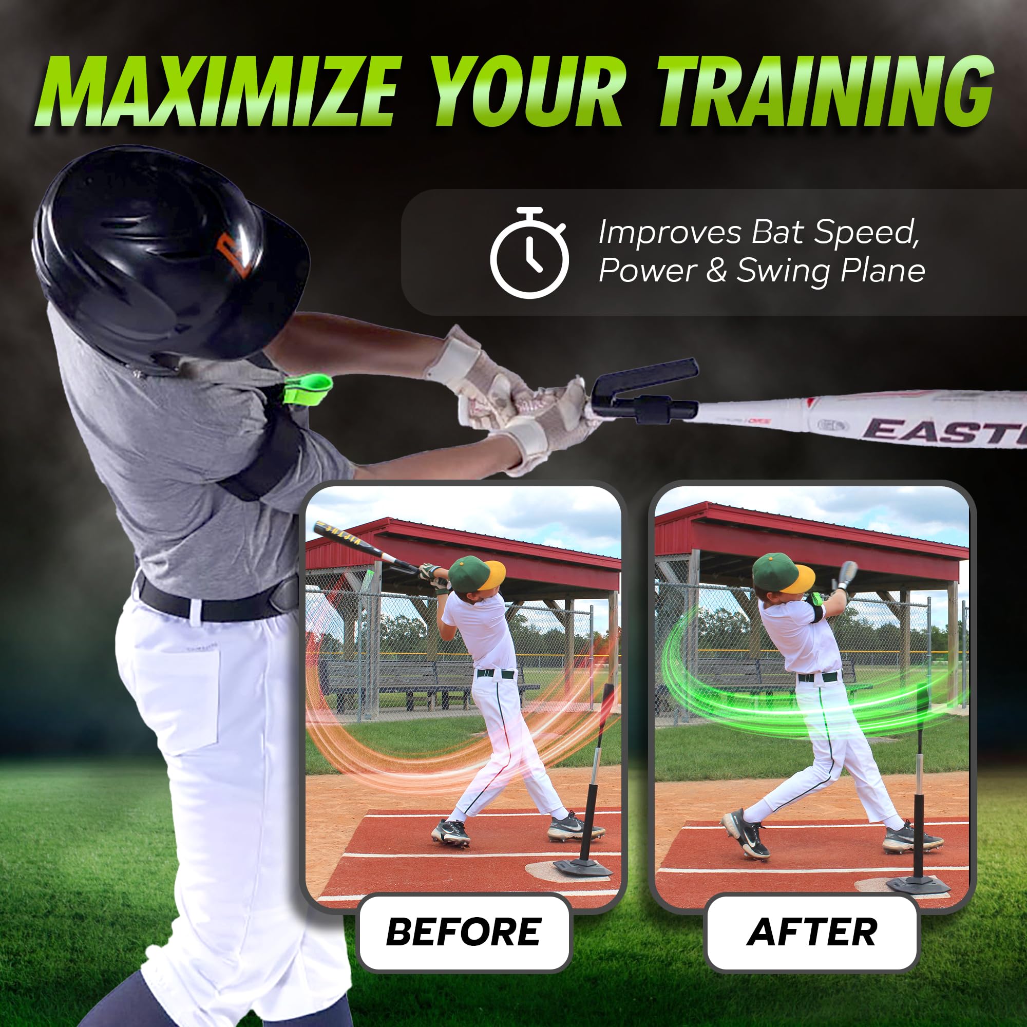 SWINGRAIL Baseball/Softball Swing Trainer Aid - Equipment for Batting and Hitting
