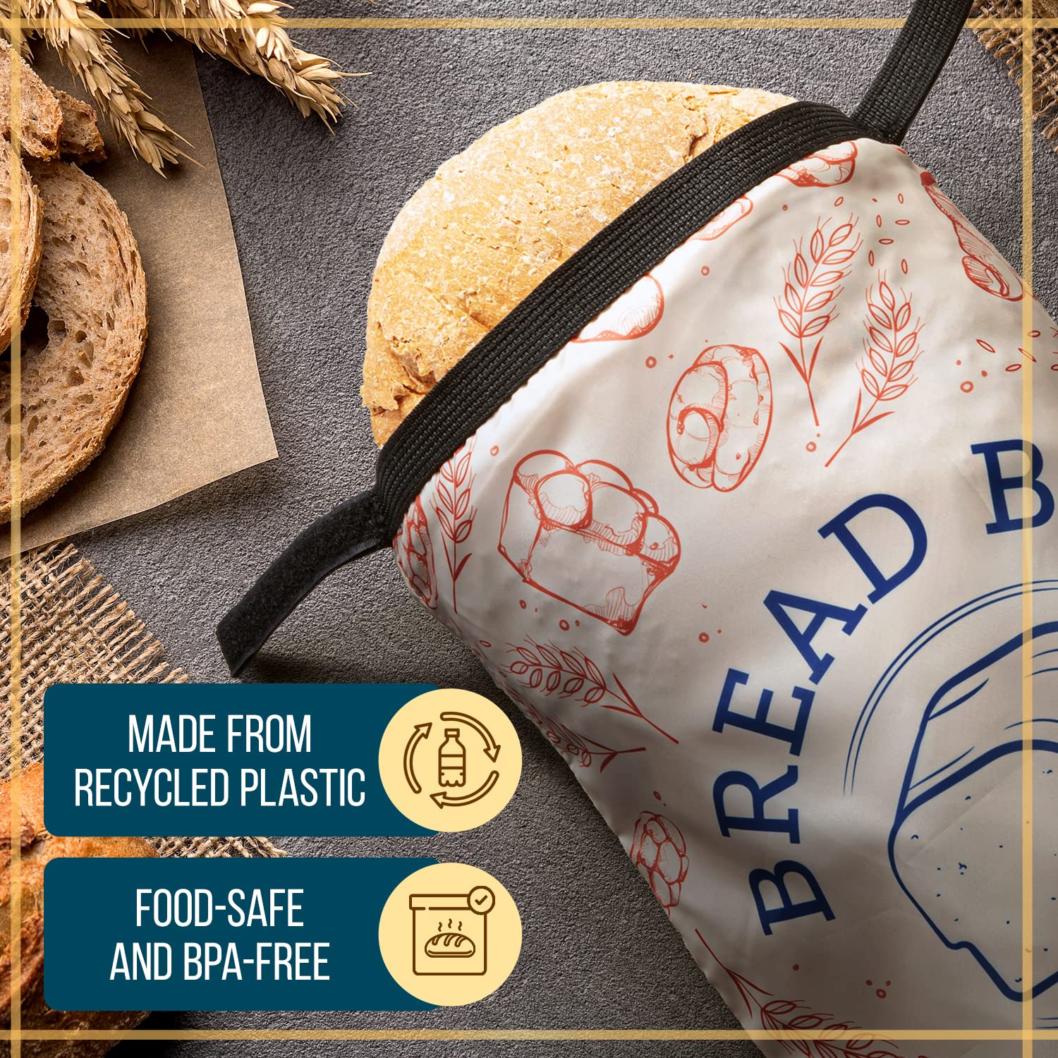 IMPRESA [3 Pack] Reusable Bread Bags - Double Seal Bread Freezer Bags to Lock in Freshness - Dishwasher & Washing Machine Safe - Homesteading Essentials