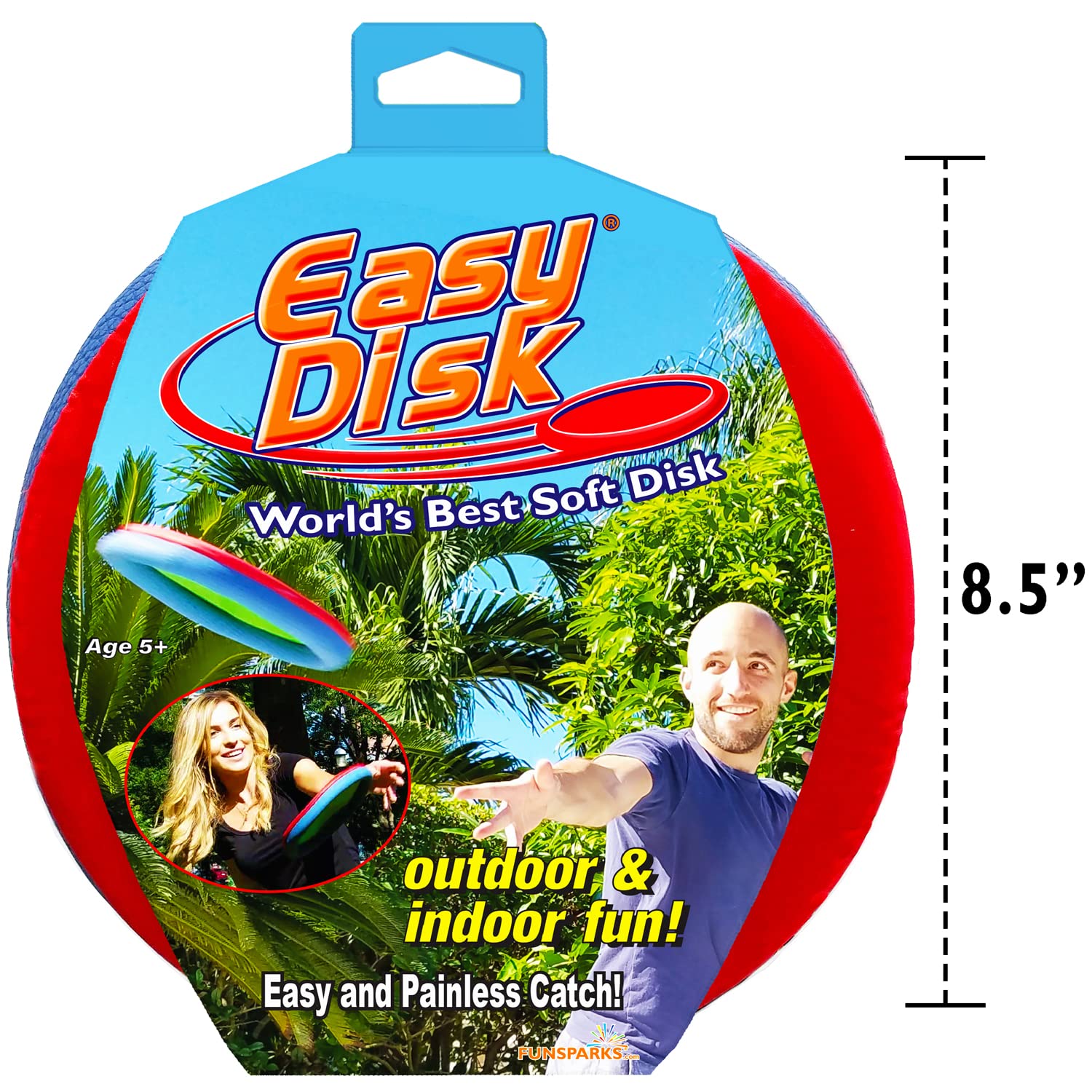 Funsparks Easy Disk Red Small - Soft Catch Flying Disc - Indoors or Outdoors for Kids, Beginners or Advanced Ultimate Flying Disc Players - Kids and Adults - Improves Hand Eye Coordination and Focus