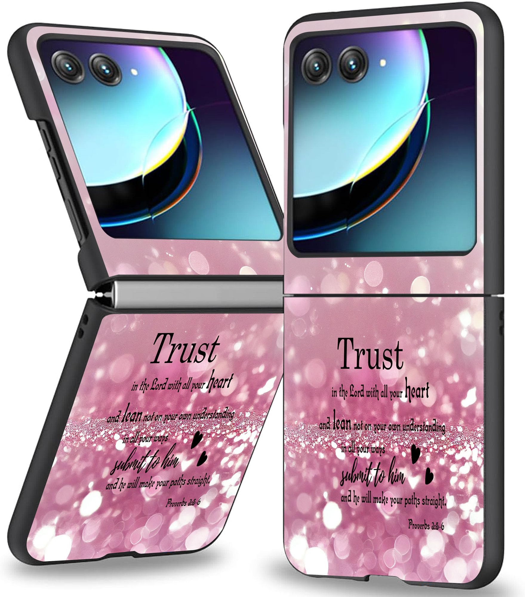 RYUITHDJP Motorola Razr Plus 2023 Cellular Phone Case, Quote Design, Screen Protector, Slim Fit, Wireless Charging Support, TPU