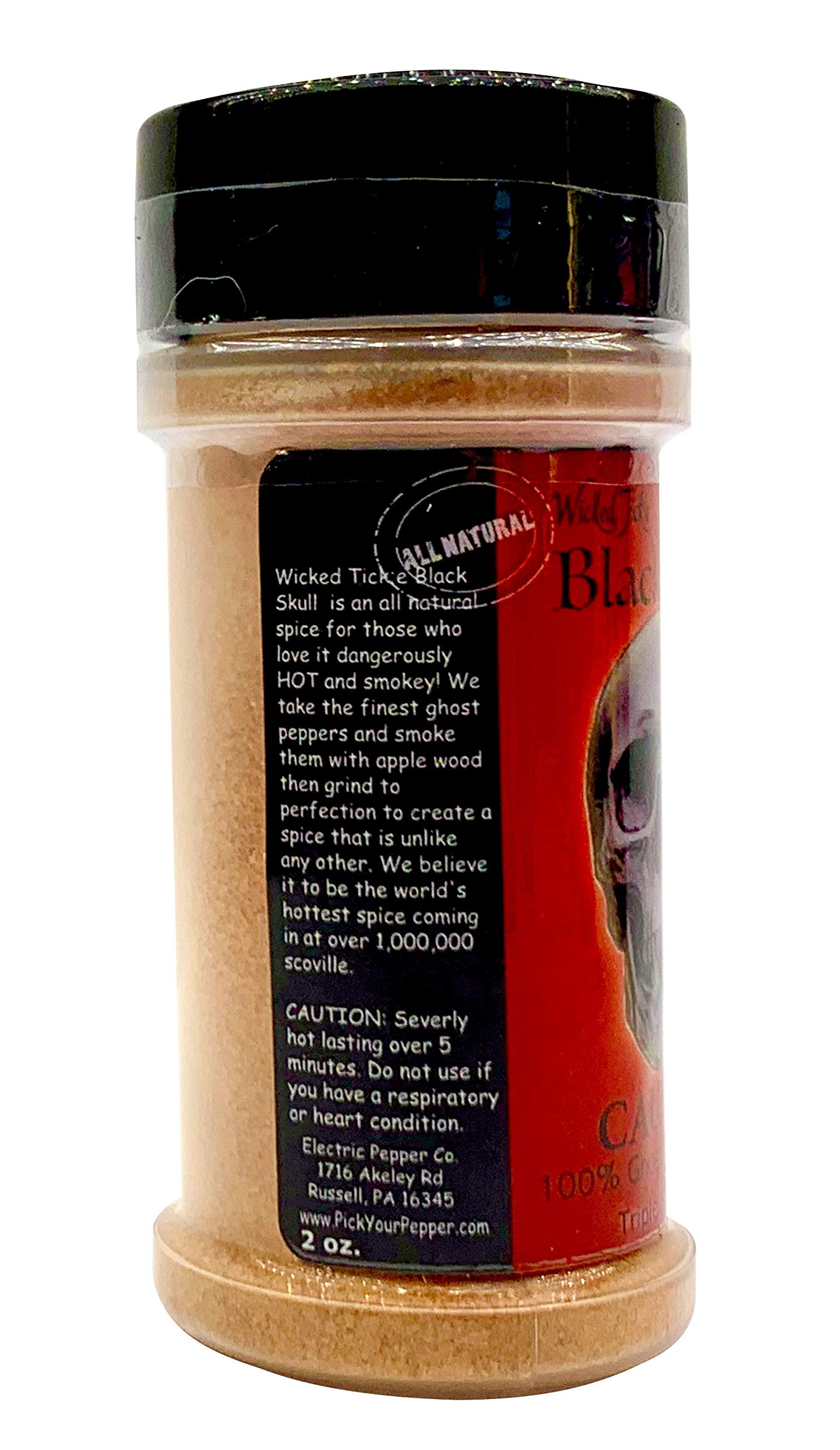 Wicked Tickle Black Skull Smoked Ghost Pepper Powder, 2 oz