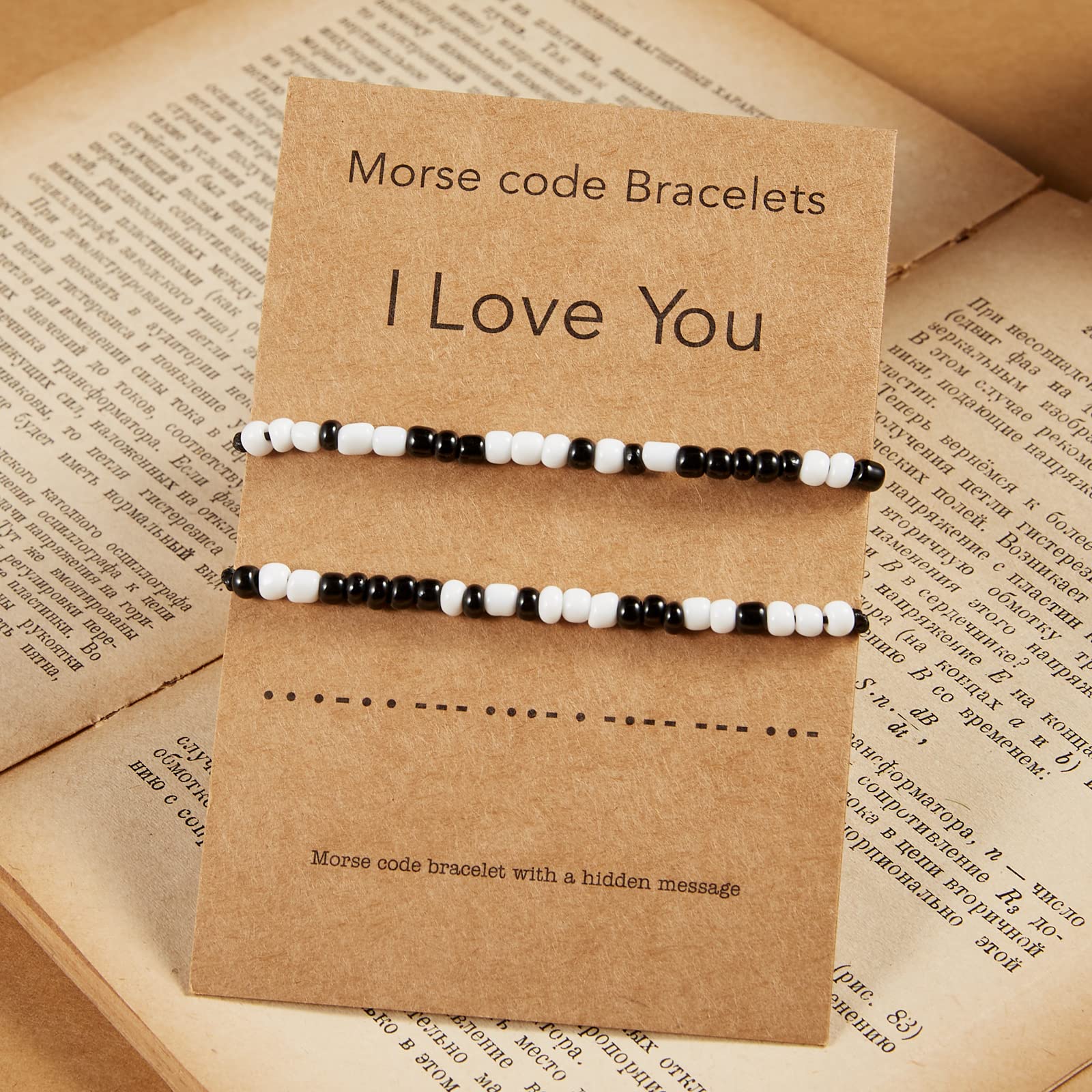 Desimtion Valentines Day Gifts for Him Boyfriend, Couples Bracelets Gift Ideas for Her Girlfriend I Love You Morse Code Bracelet Matching Bracelets for Bf and Gf Husband