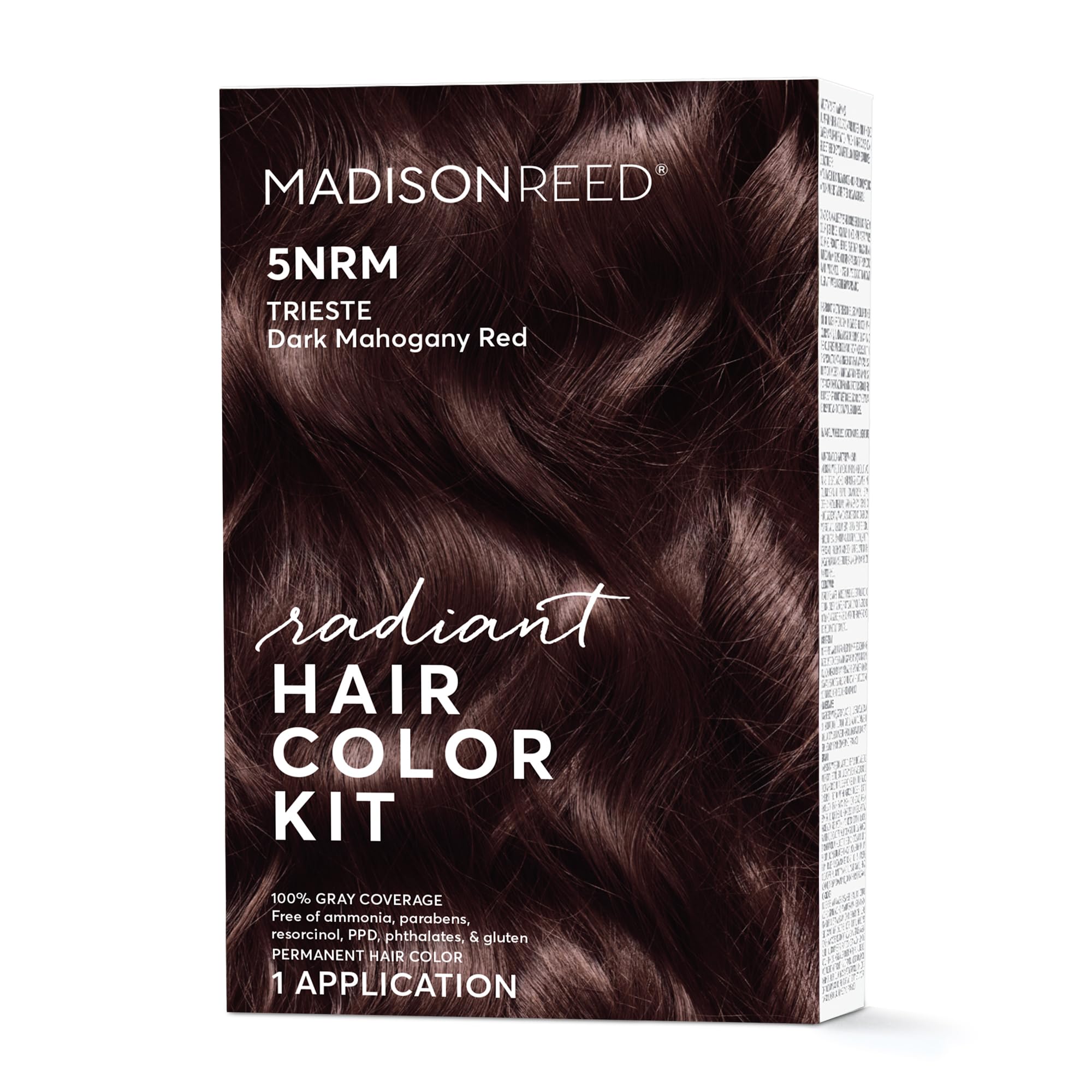 Madison Reed Radiant Hair Color Kit, Permanent Hair Dye, 100% Gray Coverage, Ammonia-Free, Trieste Red 5NRM Dark Mahogany red, Pack of 1