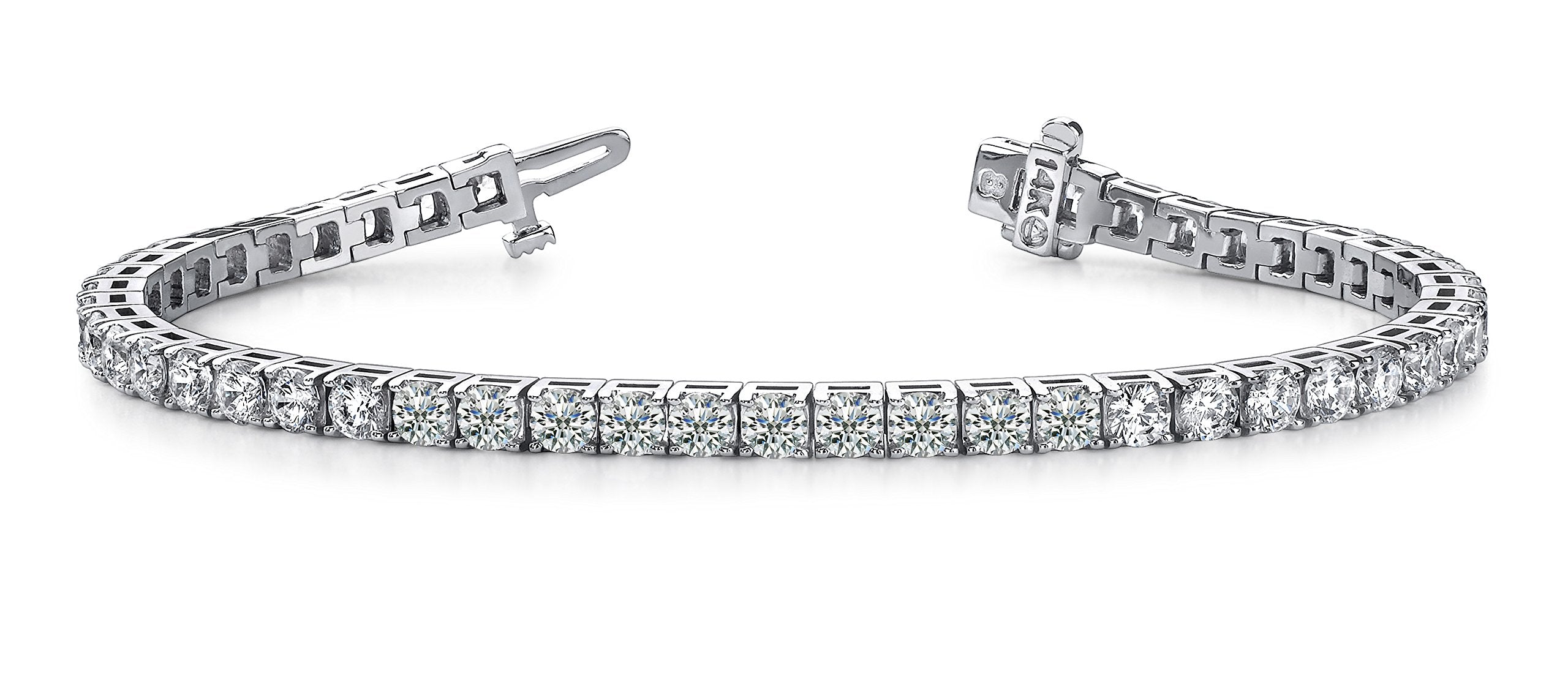 Houston Diamond District 12 Carat Classic Diamond Tennis Bracelet Platinum Ultra Premium Collection