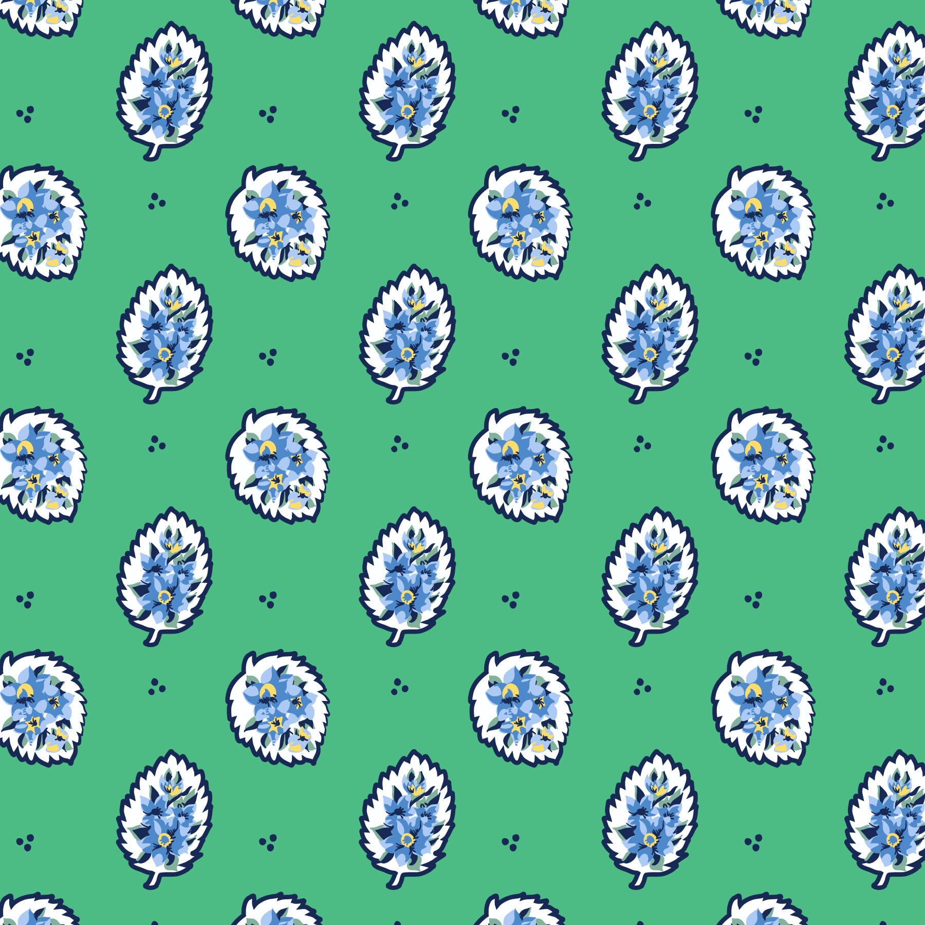 Vera Bradley Cotton Zip Id Case Wallet, Garden Green Leaf