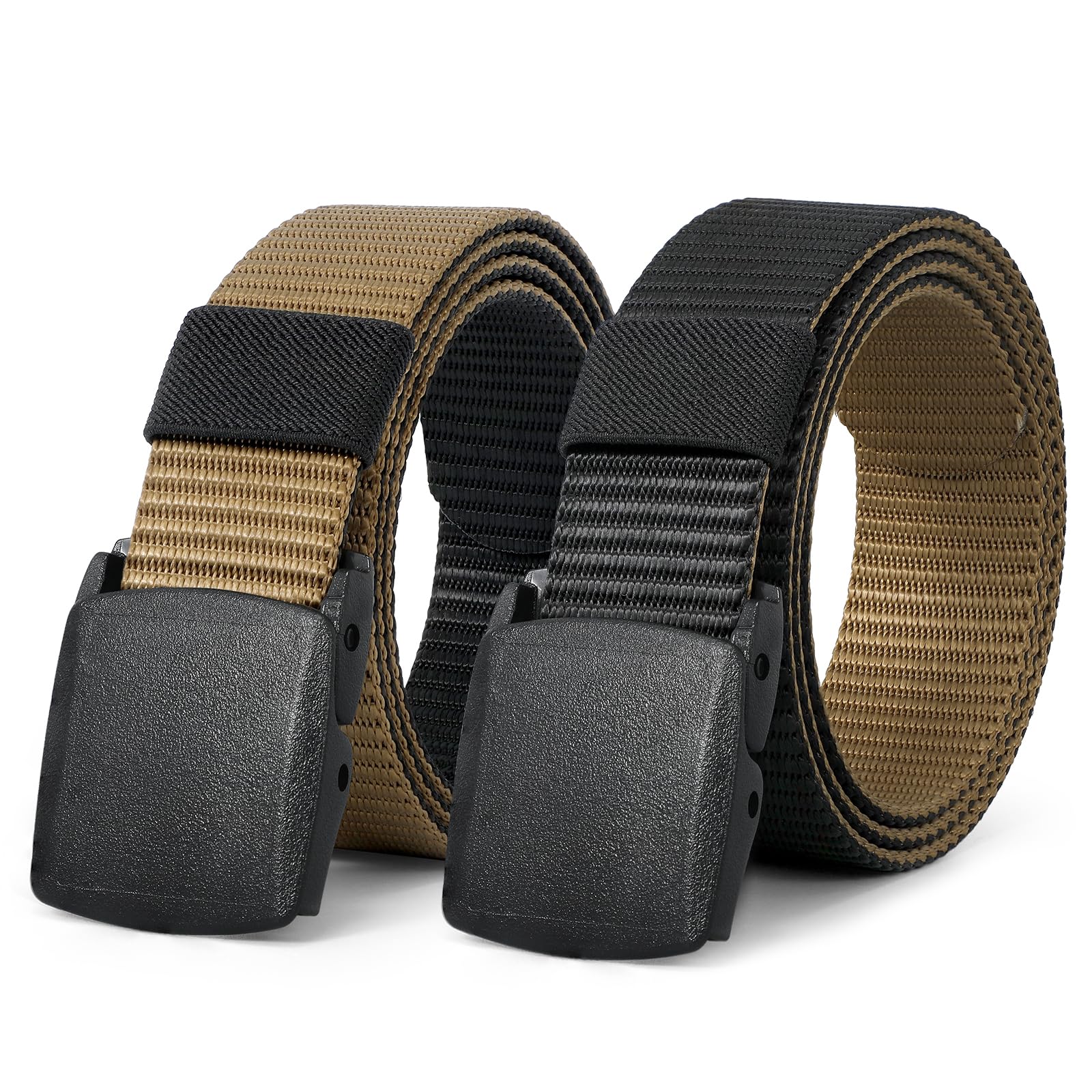 JASGOOD Nylon Canvas Breathable Military Tactical Reversible Web Nylon Belt for Men