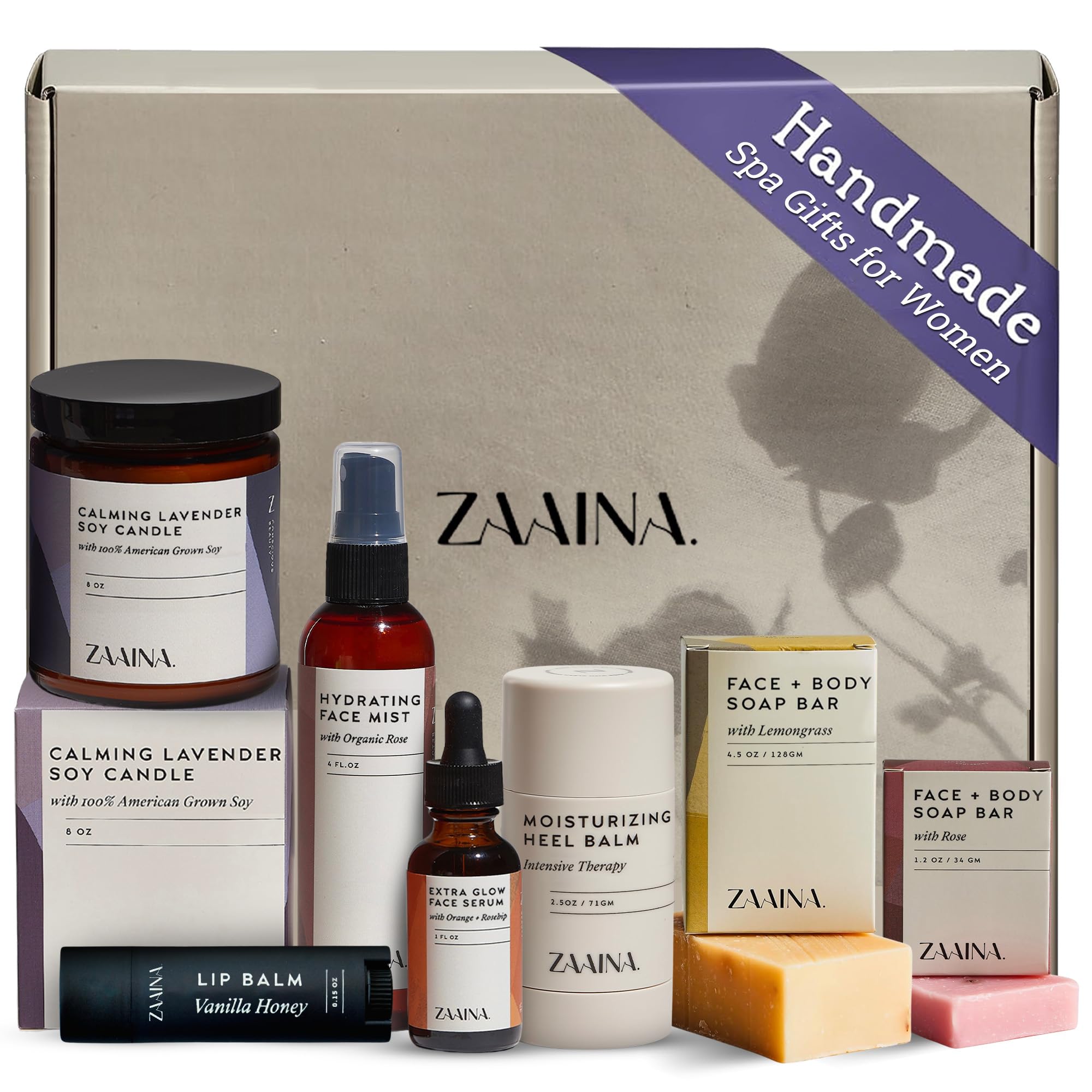 Spa Gift Set for Her - Relaxation Kit, Spa Kit for Women, Holiday Spa Gift Basket, Women's Pampering Gift Set, Spa Gifts for Mom, At Home Spa Kit Self Care Package, Christmas Gifts for Women, Birthday Gifts for Women by ZAAINA