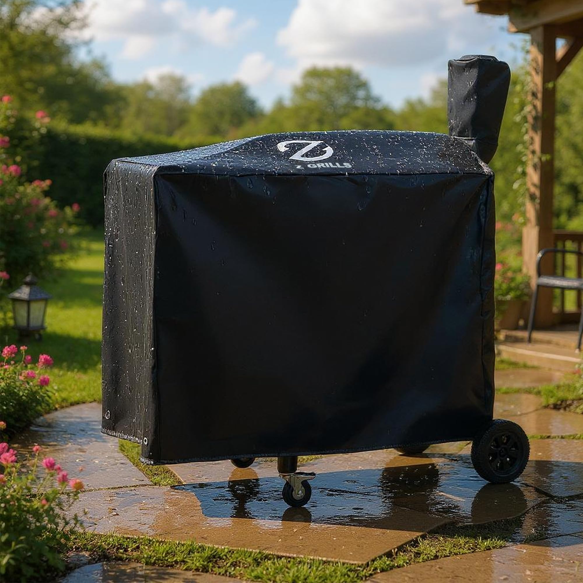 Z Grills Pellet Grill Cover 43 Inch | Official Genuine | Upgraded 600D Polyester Fabric, Heavy Duty, Waterproof, Weather Resistant Full Length Grill Cover for 7052B Pellet Smoker