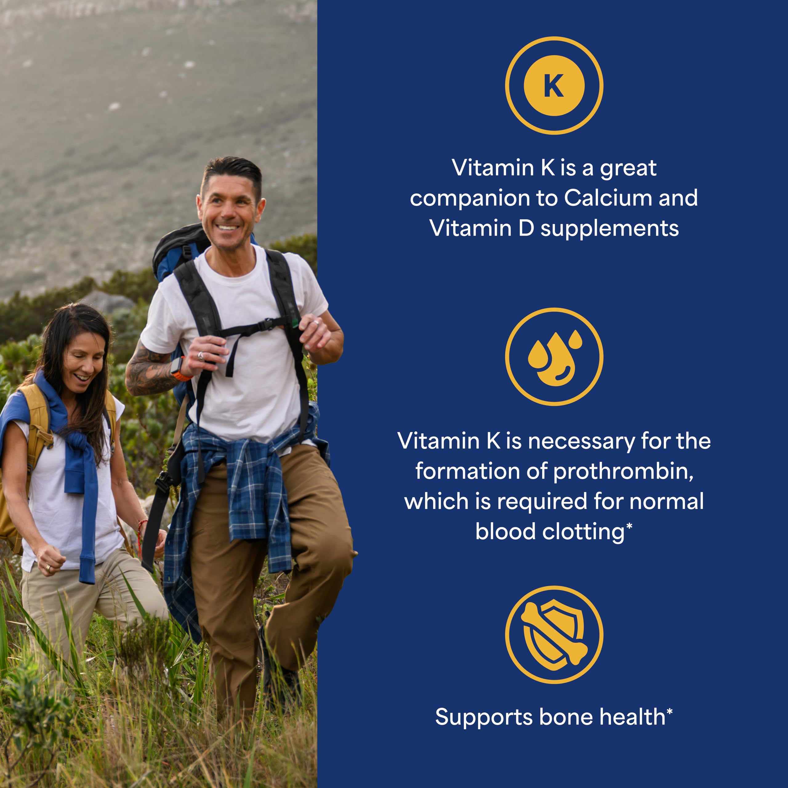 Puritan's Pride Premium Vitamin K 100mcg, Dietary Supplement for Bone, Joint, and Blood Clotting Health Support, 100 Day Supply, 100 Tablets