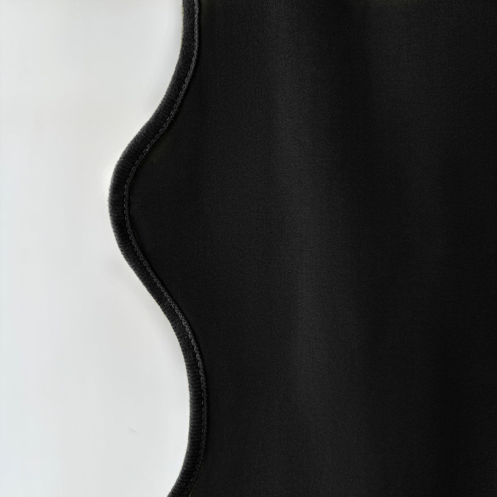 Seasonwood Black Scalloped Shower Curtain 72 x 72 Inches, Aesthetic Shower Curtain Elegant Pretty Shower Curtains Black