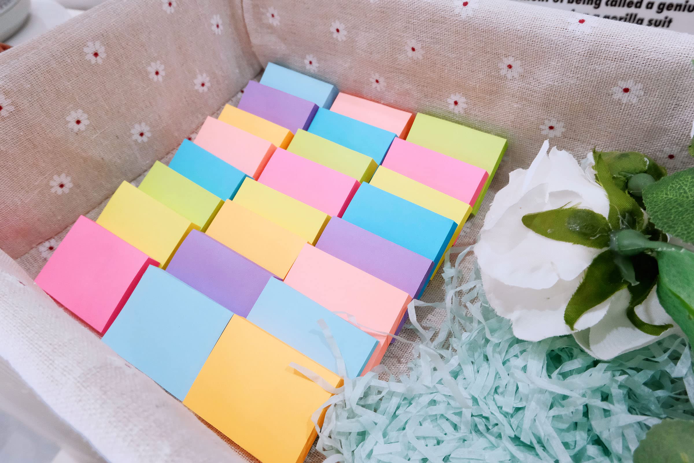 (24 Pack) Sticky Notes 1.5x2 in, 8 Colors Post Self Sticky Notes Pad Its, Bright Post Stickies Colorful Sticky Notes for Office, Home, School, Meeting, 75 Sheets/pad