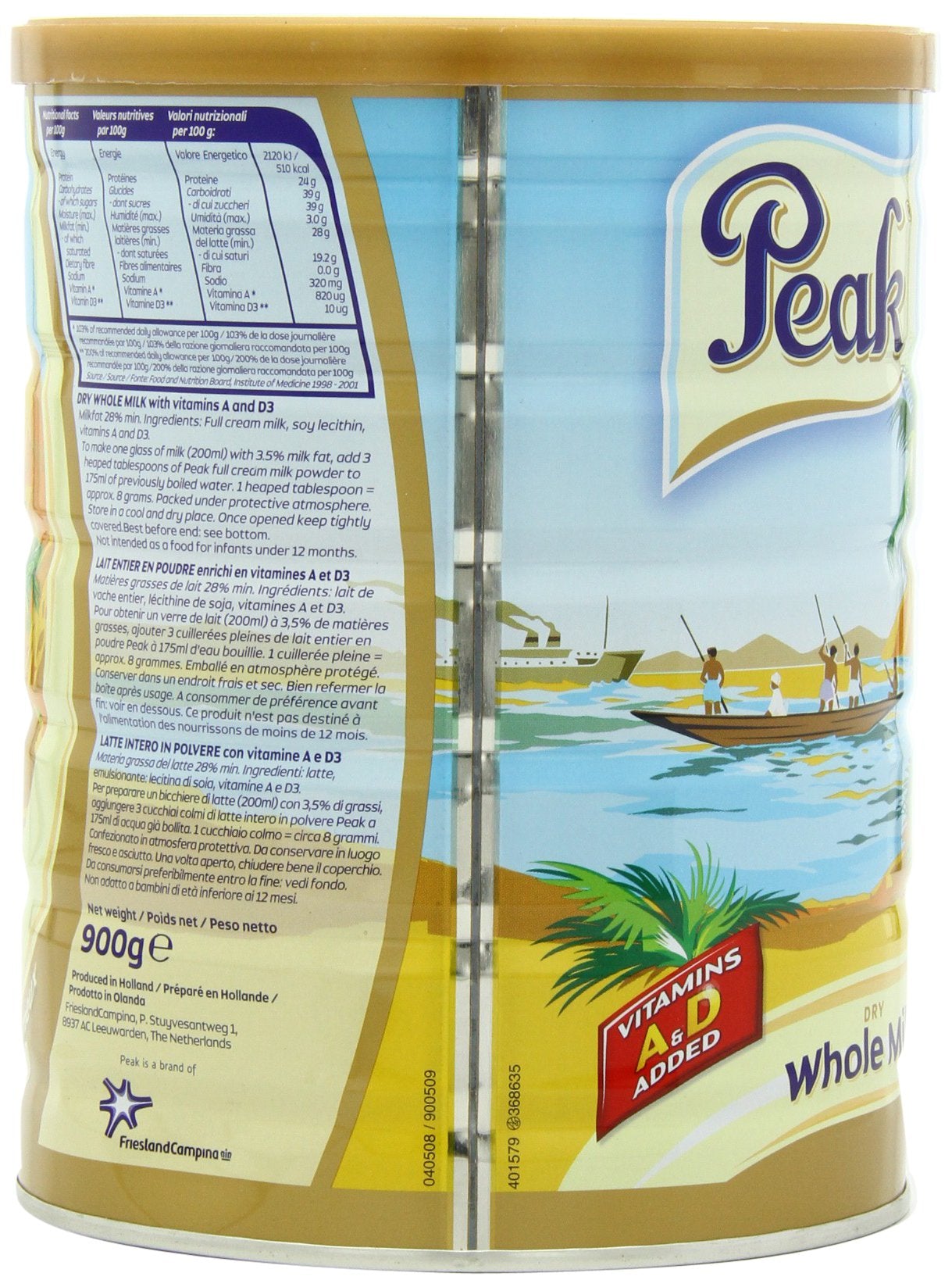 Peak Dry Whole Milk Powder, 900-Grams (Packaging May Vary)