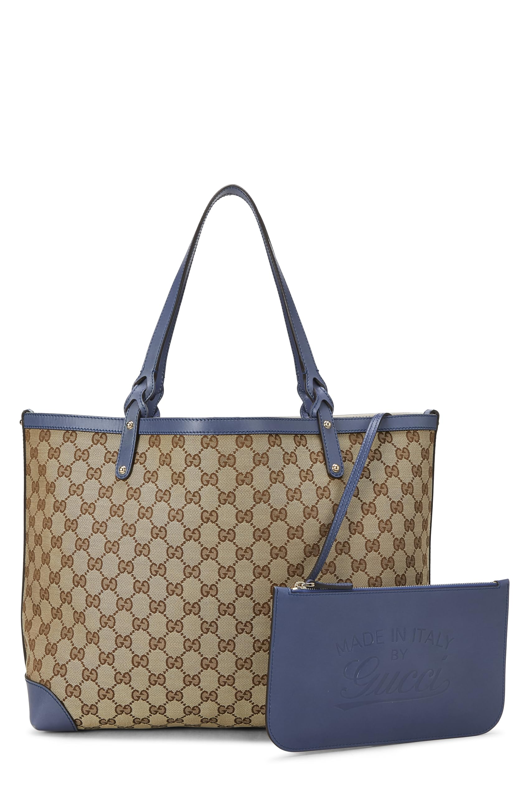 Gucci, Pre-Loved Blue Original GG Canvas Craft Tote, Blue