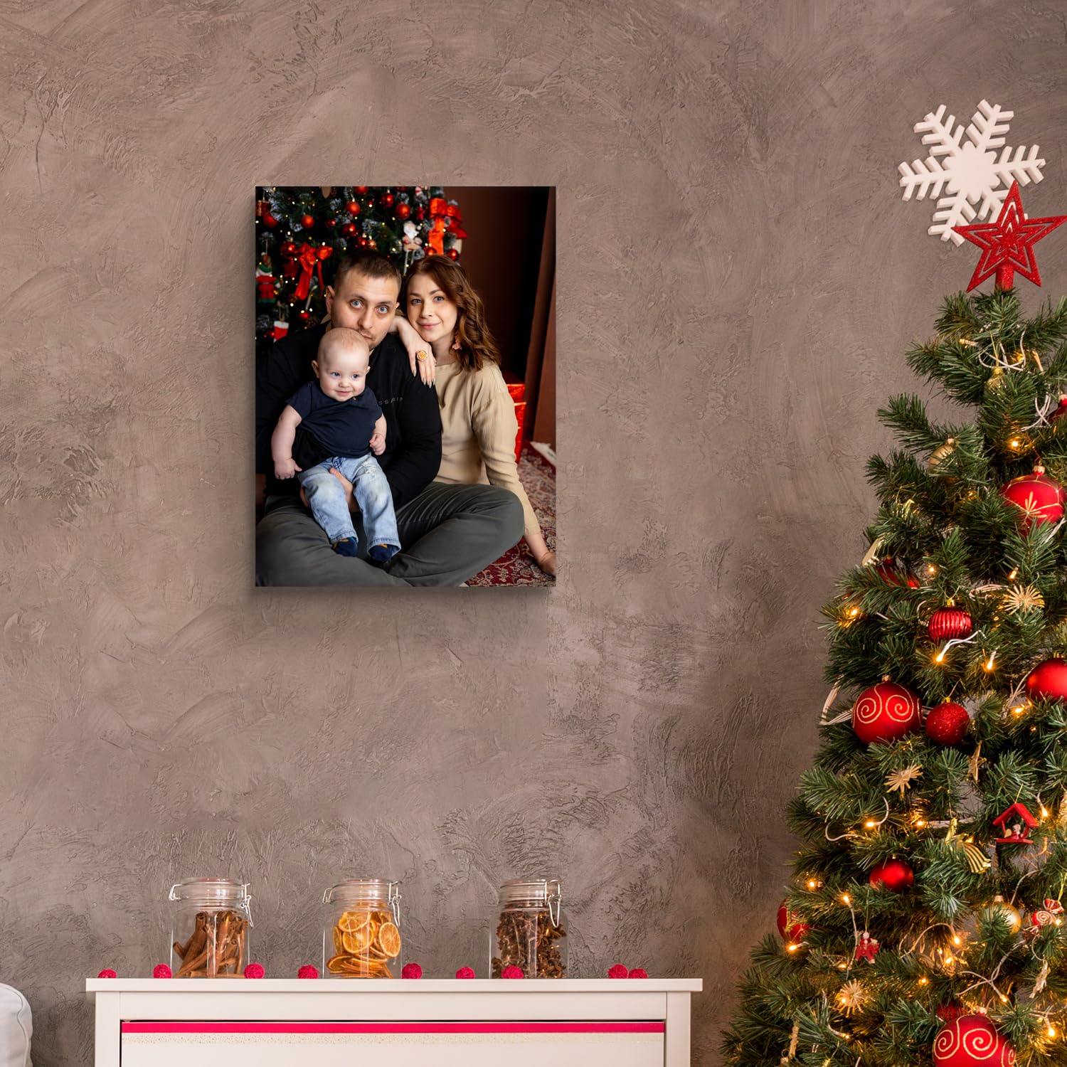GagetElec Personalized Photo to Canvas,Custom Canvas Prints with Your Photos(Framed 8X10),Christmas Gifts for Family and Friends