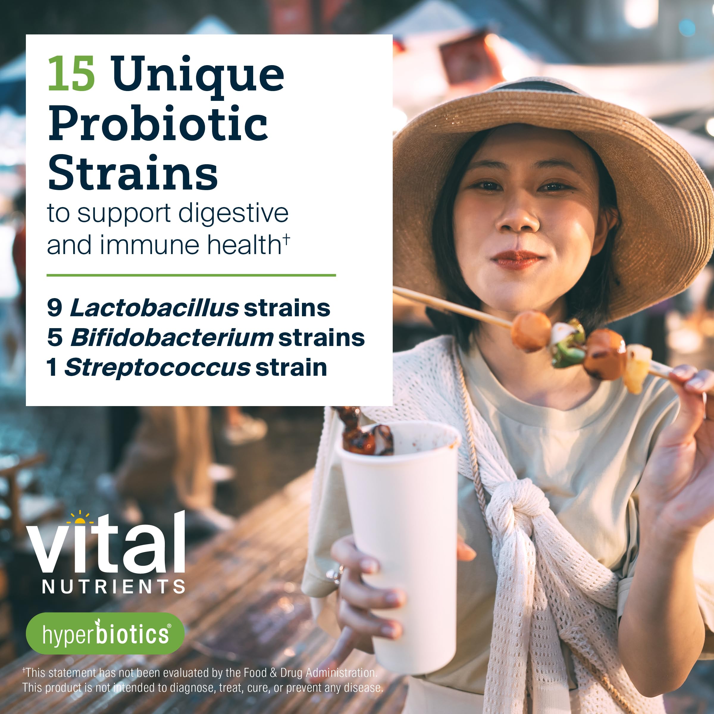 Hyperbiotics Vital Nutrients Pro-15 Prebiotics + Probiotics for Women and Men | 15 Science Backed Strains | Supports Occasional Constipation, Diarrhea, Gas & Bloating | 60 Vegan Time Release Pearls