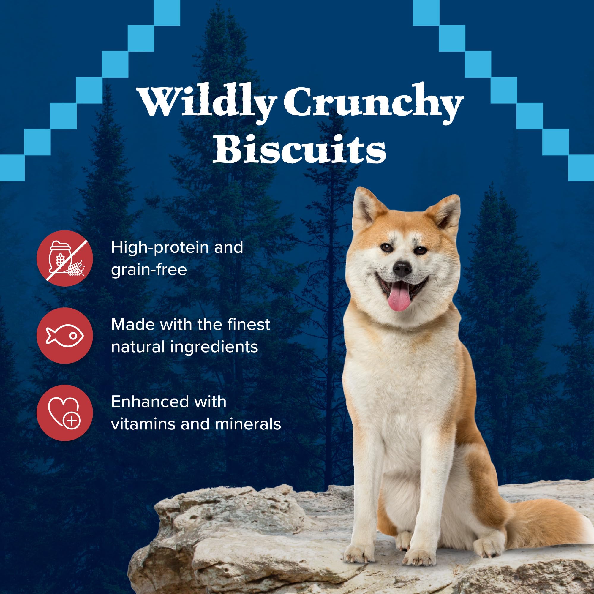 Blue Buffalo Wilderness Trail Treats Crunchy Dog Biscuits, Grain-Free and High-Protein Dog Treats Made with Natural Ingredients, Salmon Recipe 24-oz. Bag