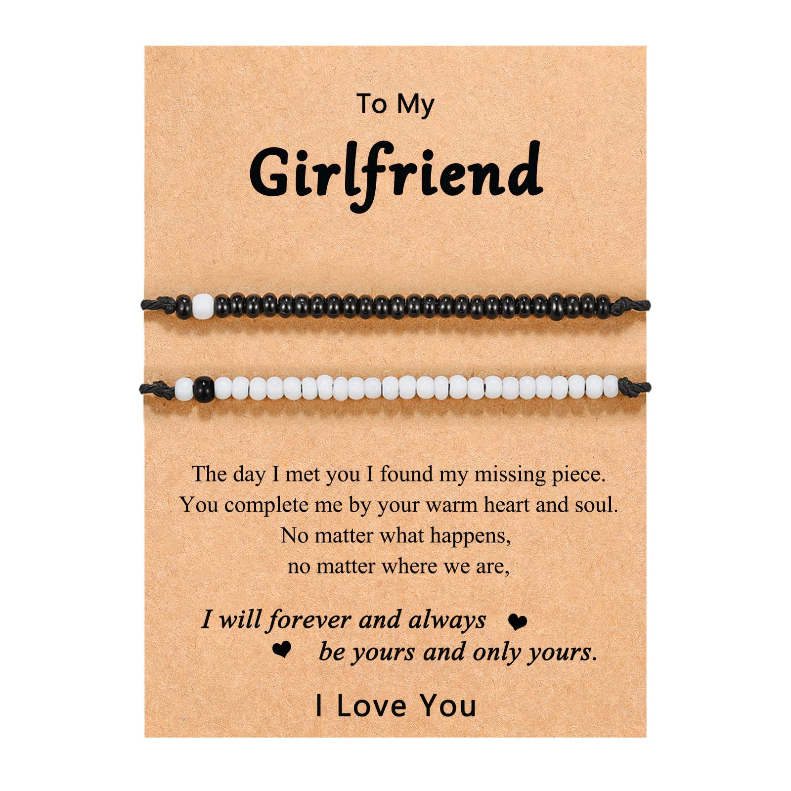 UNGENT THEM Valentines Day Gifts for Her Girlfriend Bracelet Gift Ideas Love My Girlfriend Gf Christmas Anniversary Birthday Romantic I Love You Gifts for Women Girlfriends Fiance