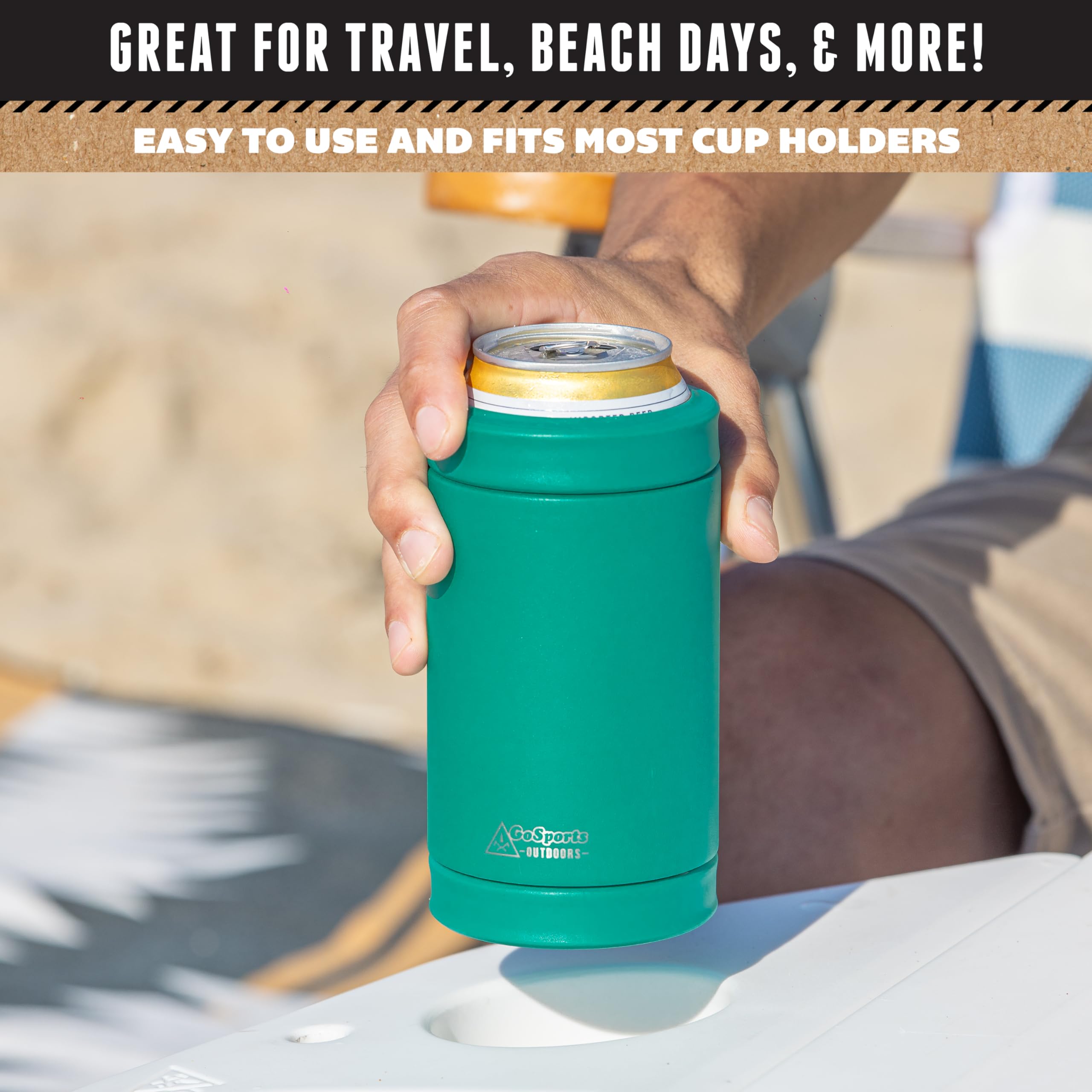 DUALIE 3 in 1 Insulated Can Cooler - Universal Size for 12 oz Cans, Slim Cans, and Bottles - 10+ Colors Available